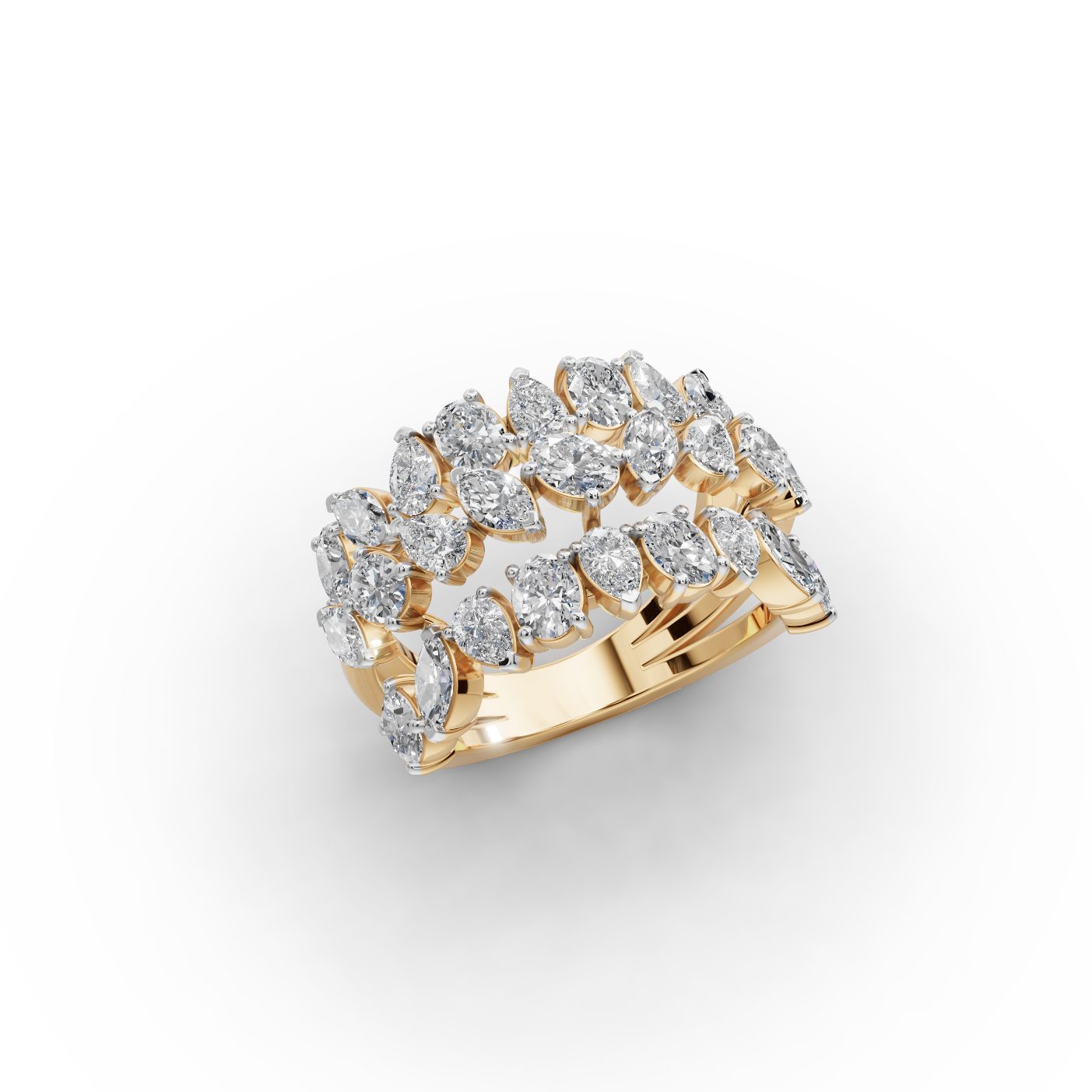 Delicate Reverie Oval Lab-Grown Diamond Bands Ring in yellow gold