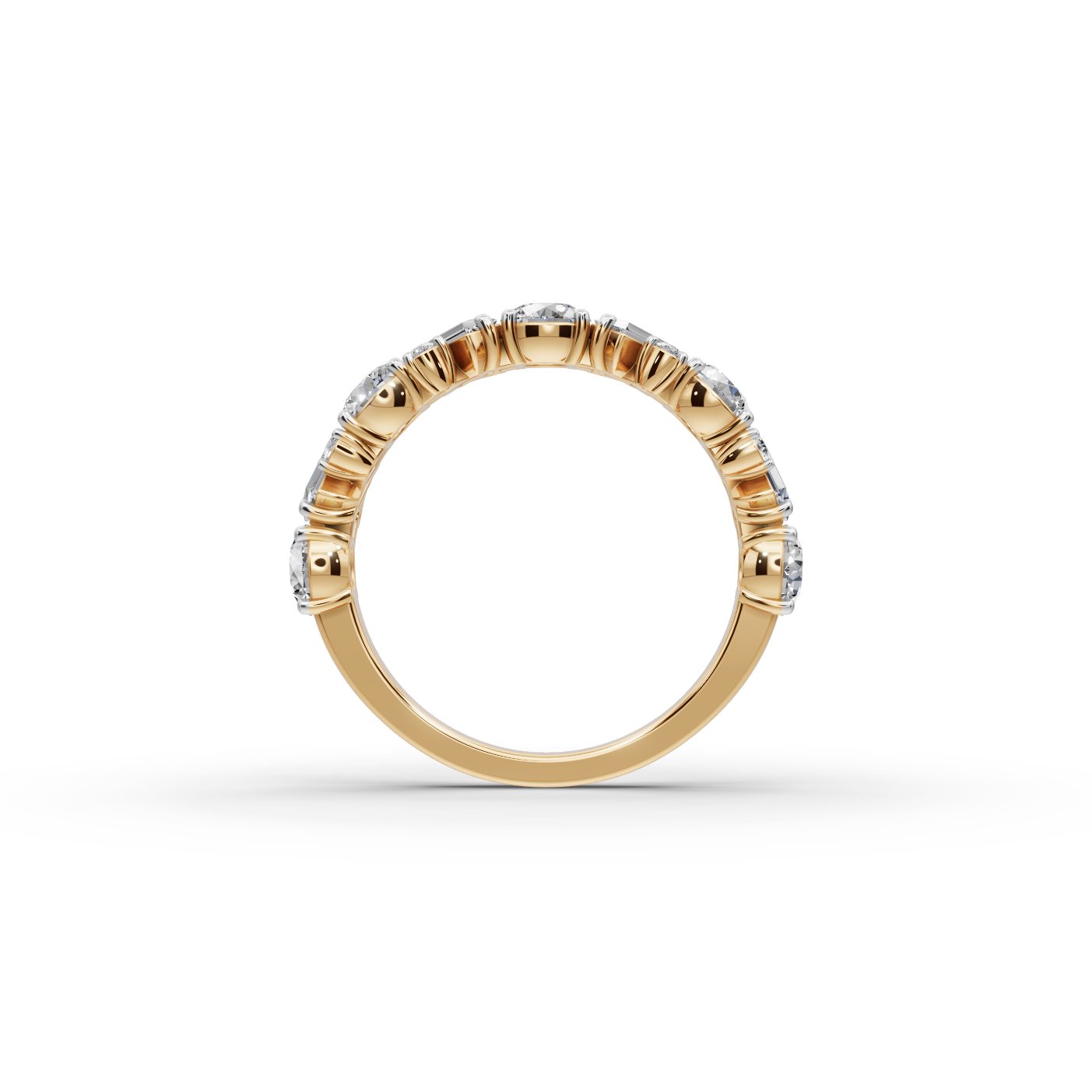 Timeless Promise Round Lab-Grown Diamond Bands Ring in yellow gold