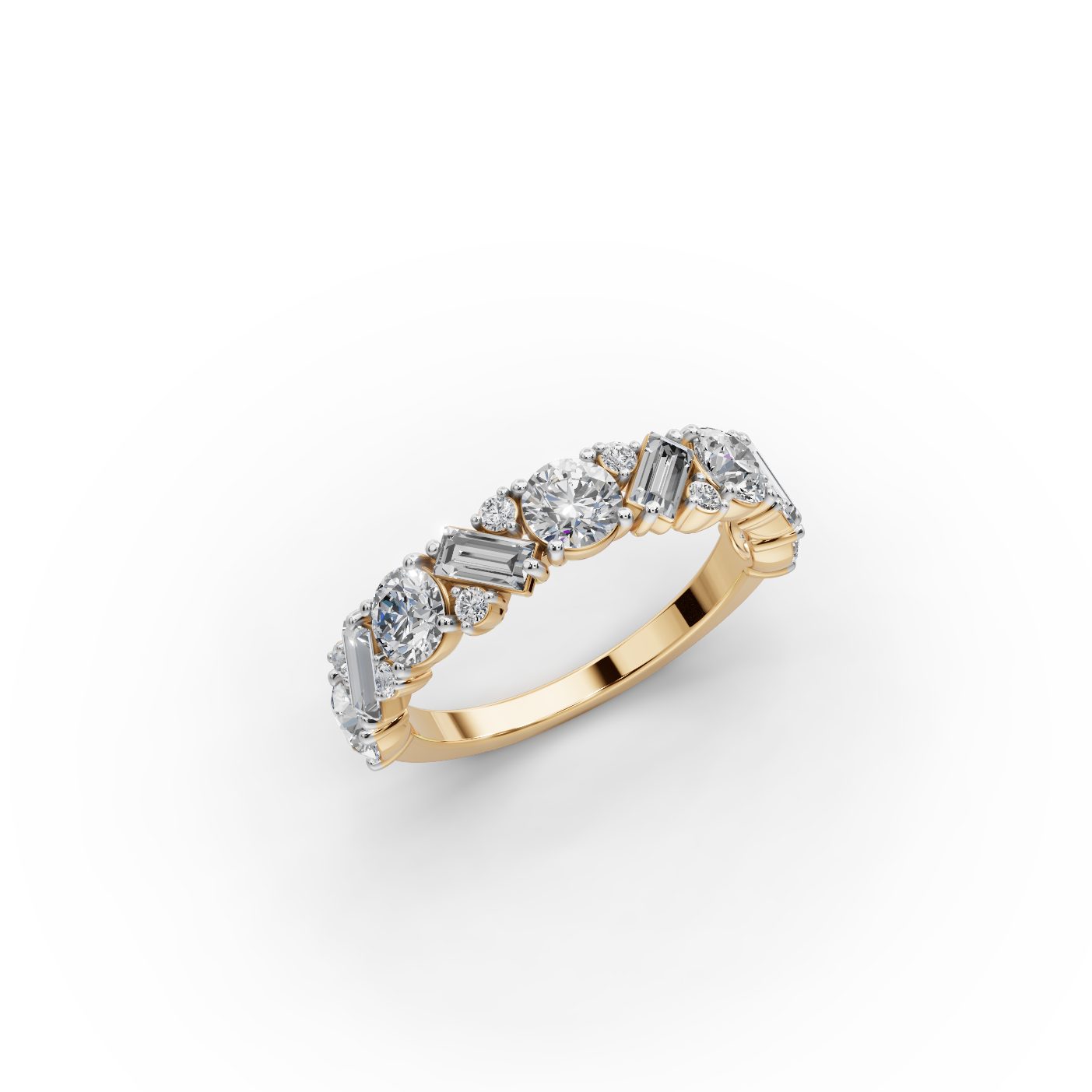 Timeless Promise Round Lab-Grown Diamond Bands Ring in yellow gold
