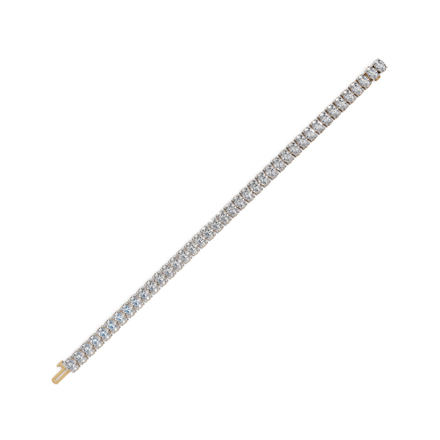 Everlasting Cascade Oval Lab-Grown Diamond Tennis Bracelet in yellow gold