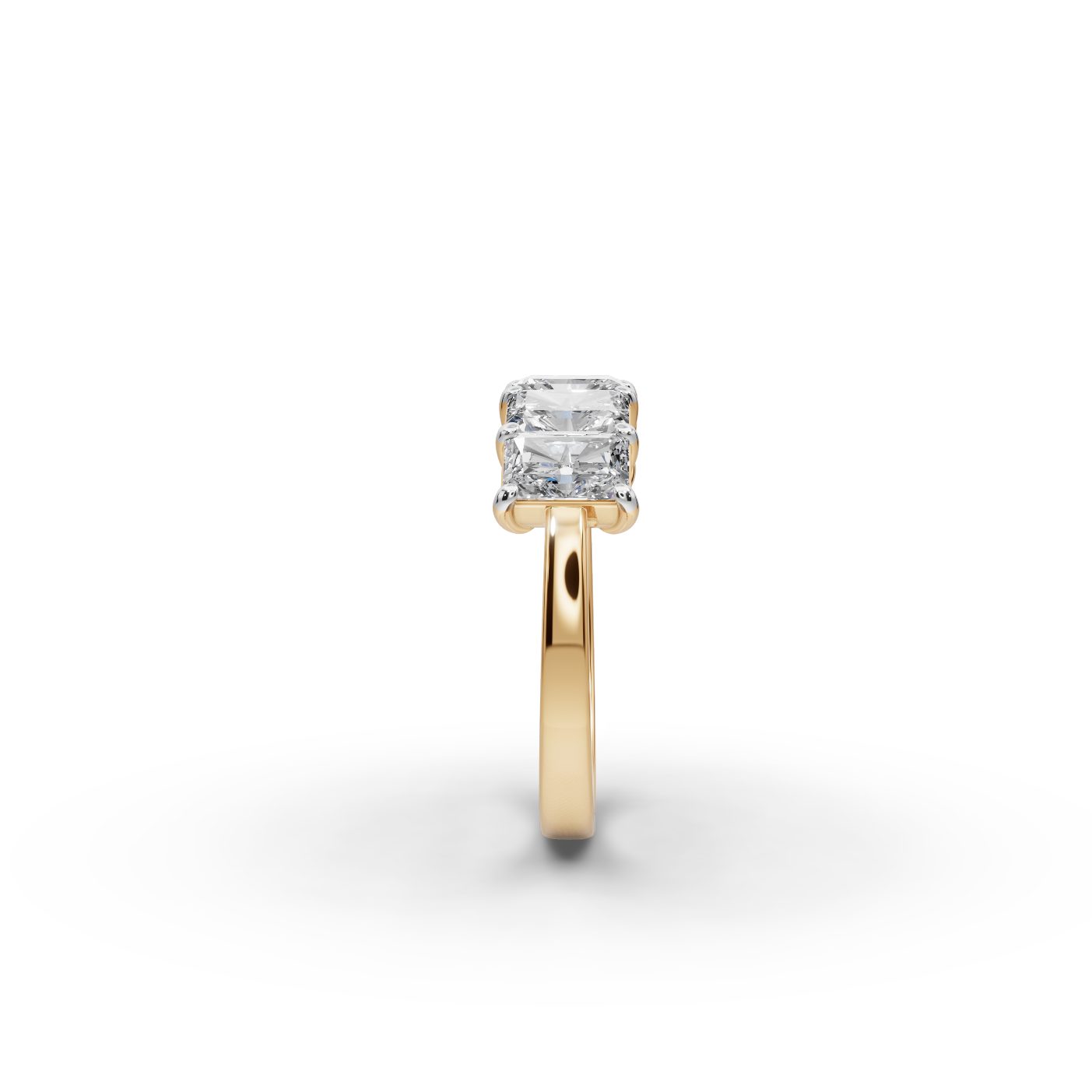 Golden Line Radiant Lab-Grown Diamond Five Stone Ring in yellow gold