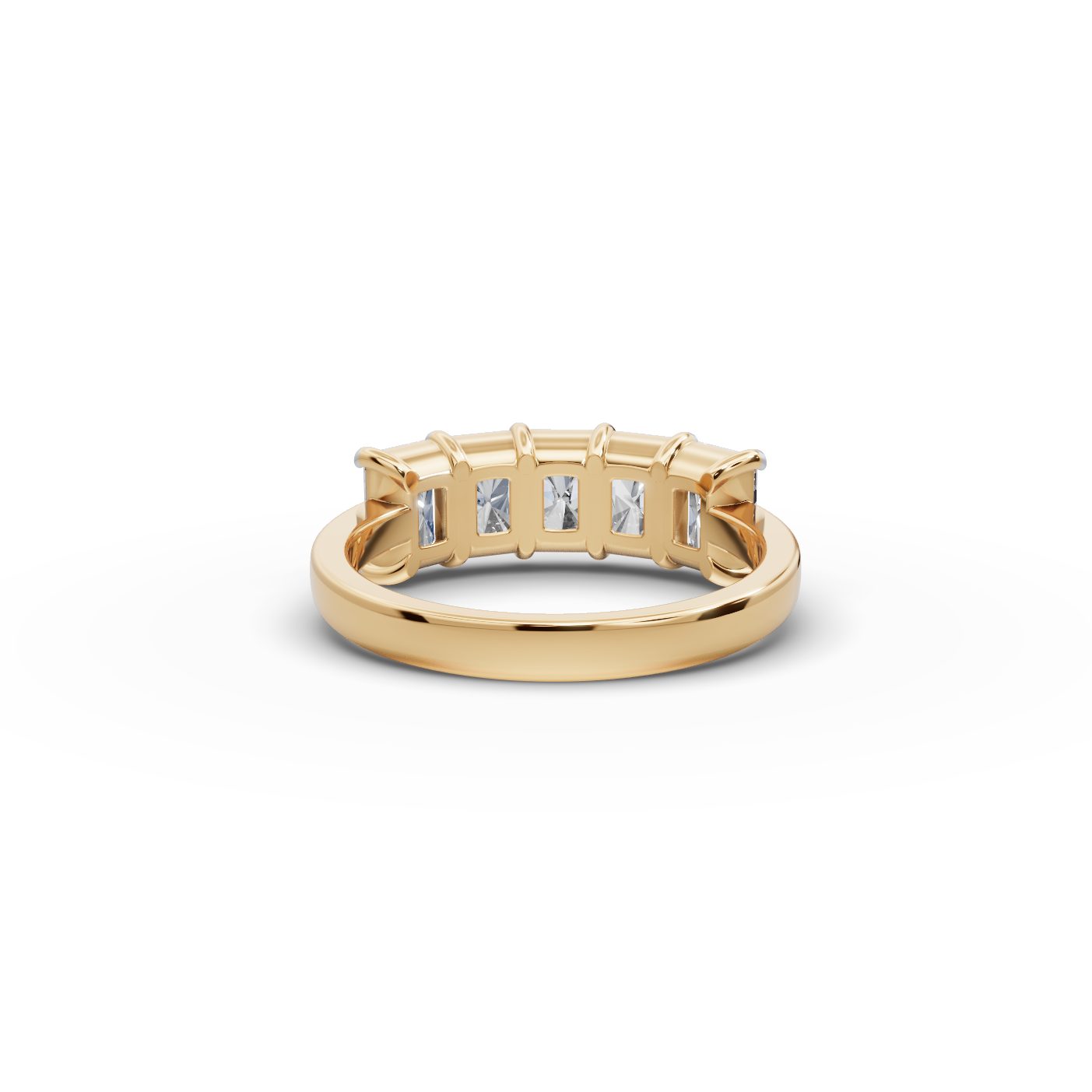 Golden Line Radiant Lab-Grown Diamond Five Stone Ring in yellow gold