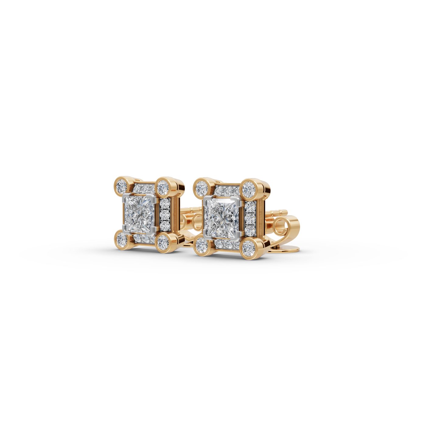 Infinite Muse Princess Lab-Grown Diamond Studs Earring in yellow gold