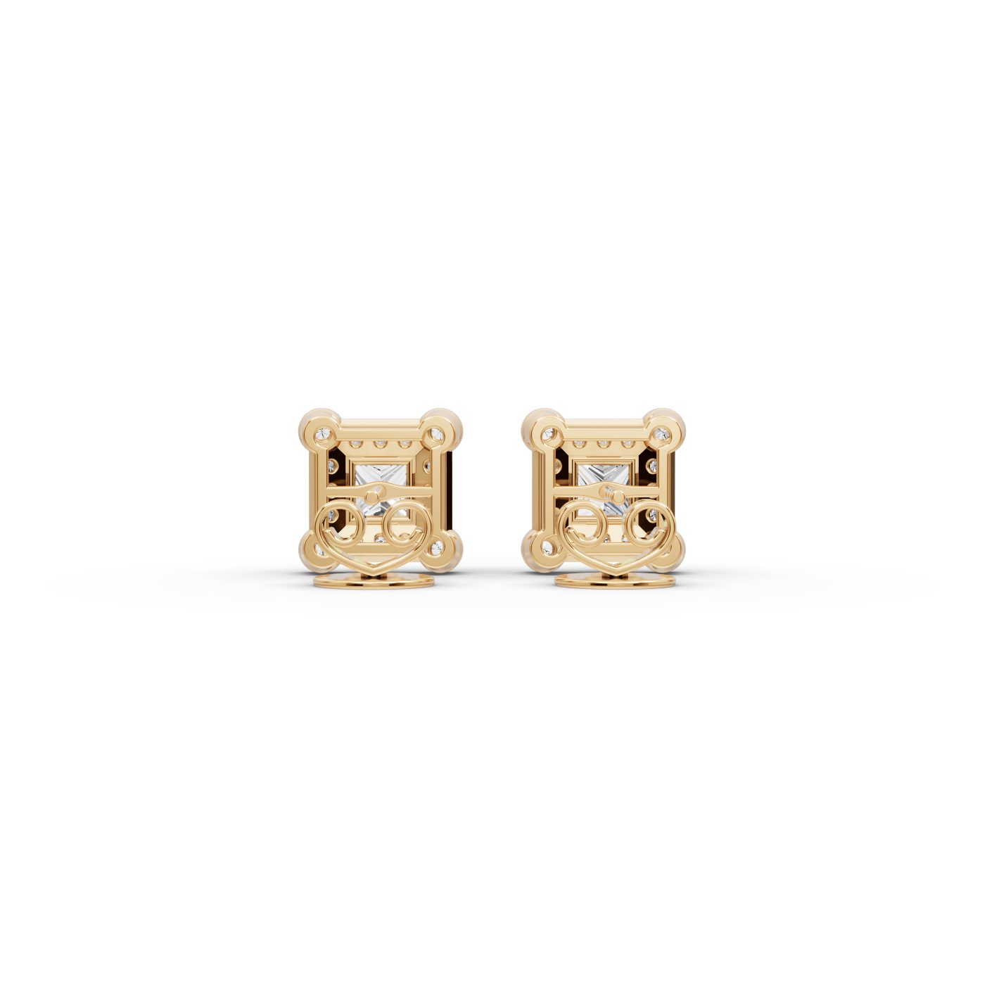 Infinite Muse Princess Lab-Grown Diamond Studs Earring in yellow gold