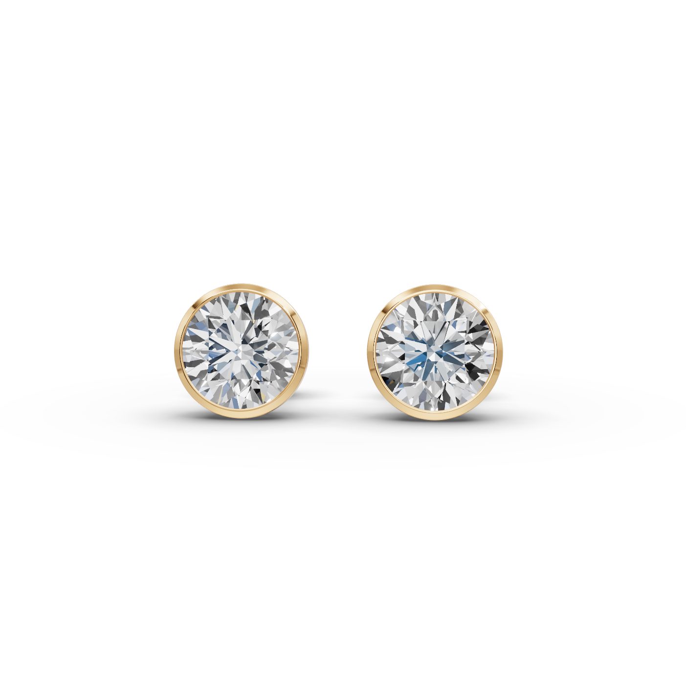 Delicate Ember Round Lab-Grown Diamond Studs Earring in yellow gold