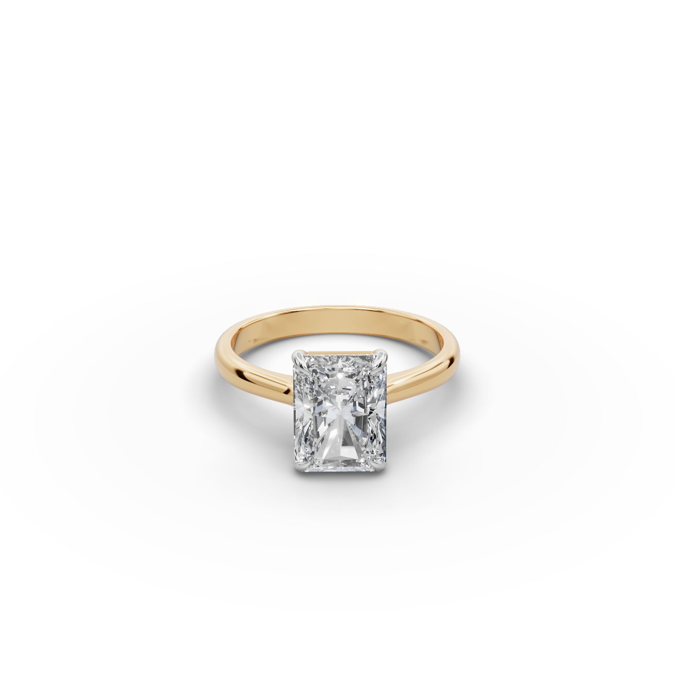 Infinite Glow Radiant Lab-Grown Diamond Solitaire Ring in yellow gold, set with lab-grown diamonds