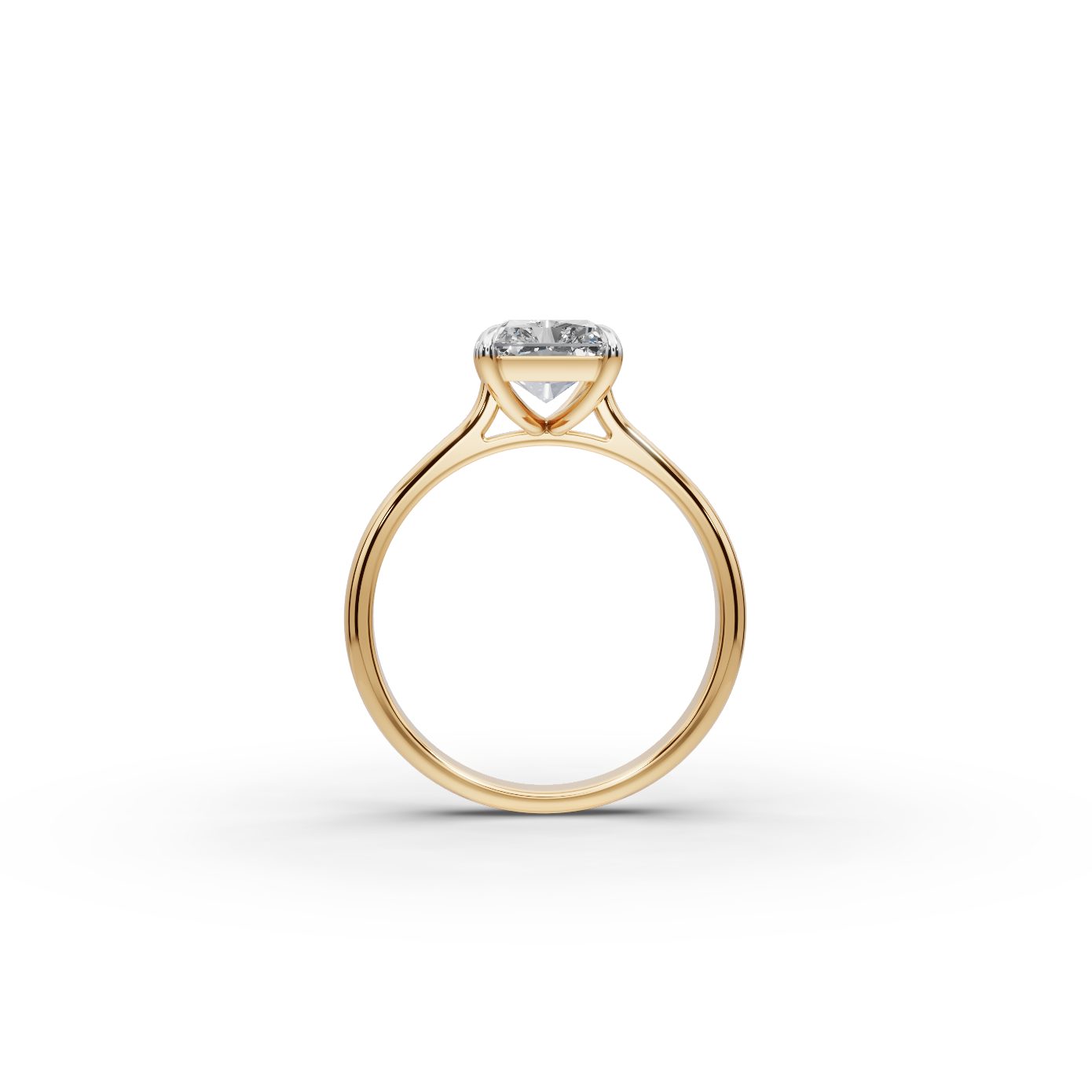 Infinite Glow Radiant Lab-Grown Diamond Solitaire Ring in yellow gold