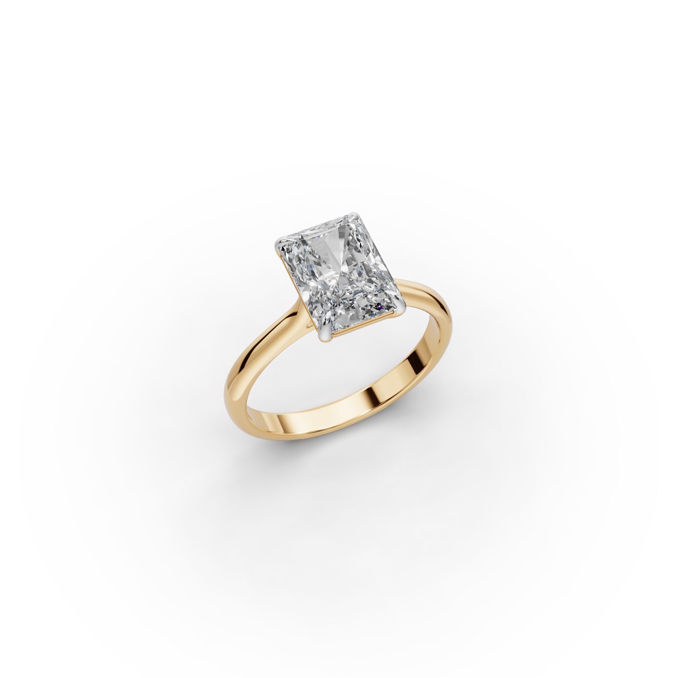 Infinite Glow Radiant Lab-Grown Diamond Solitaire Ring in yellow gold