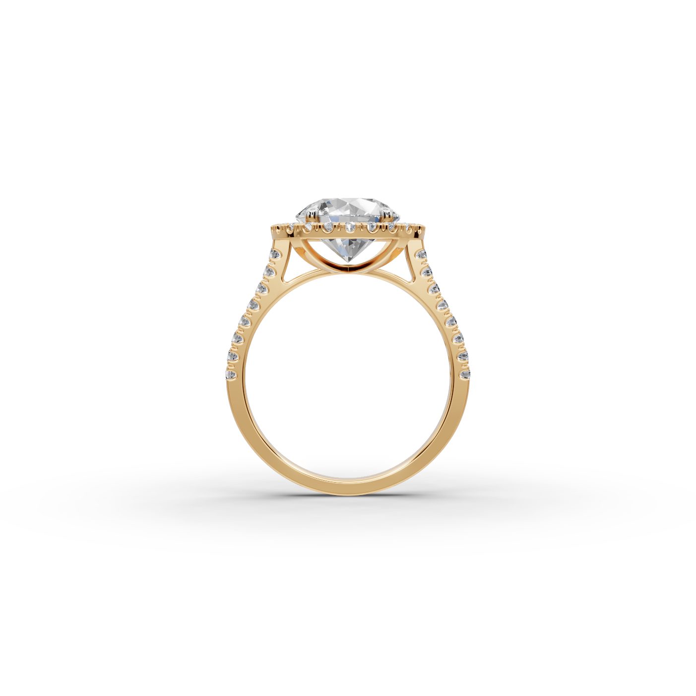 Luminous Promise Round Lab-Grown Diamond Halo Ring in yellow gold
