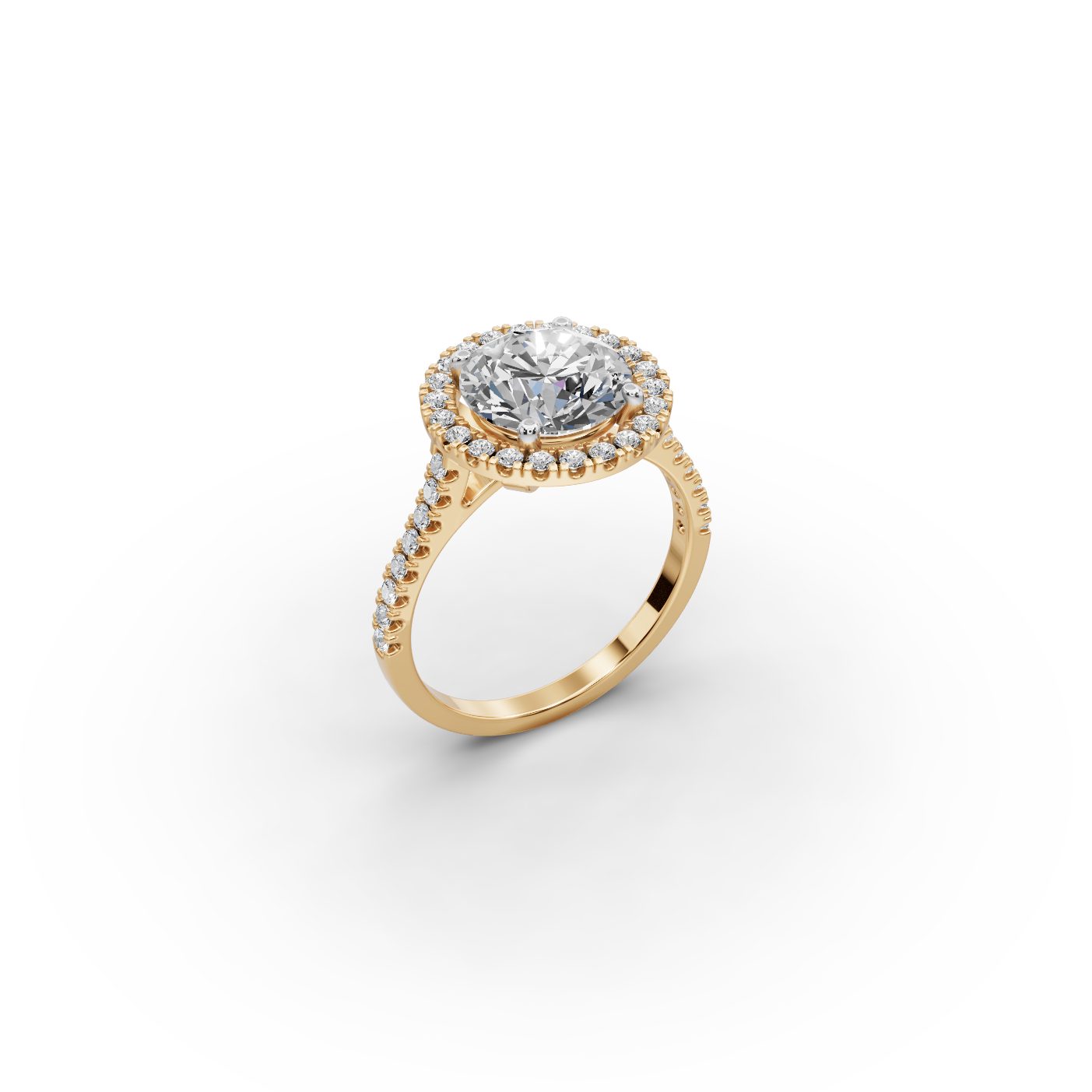 Luminous Promise Round Lab-Grown Diamond Halo Ring in yellow gold