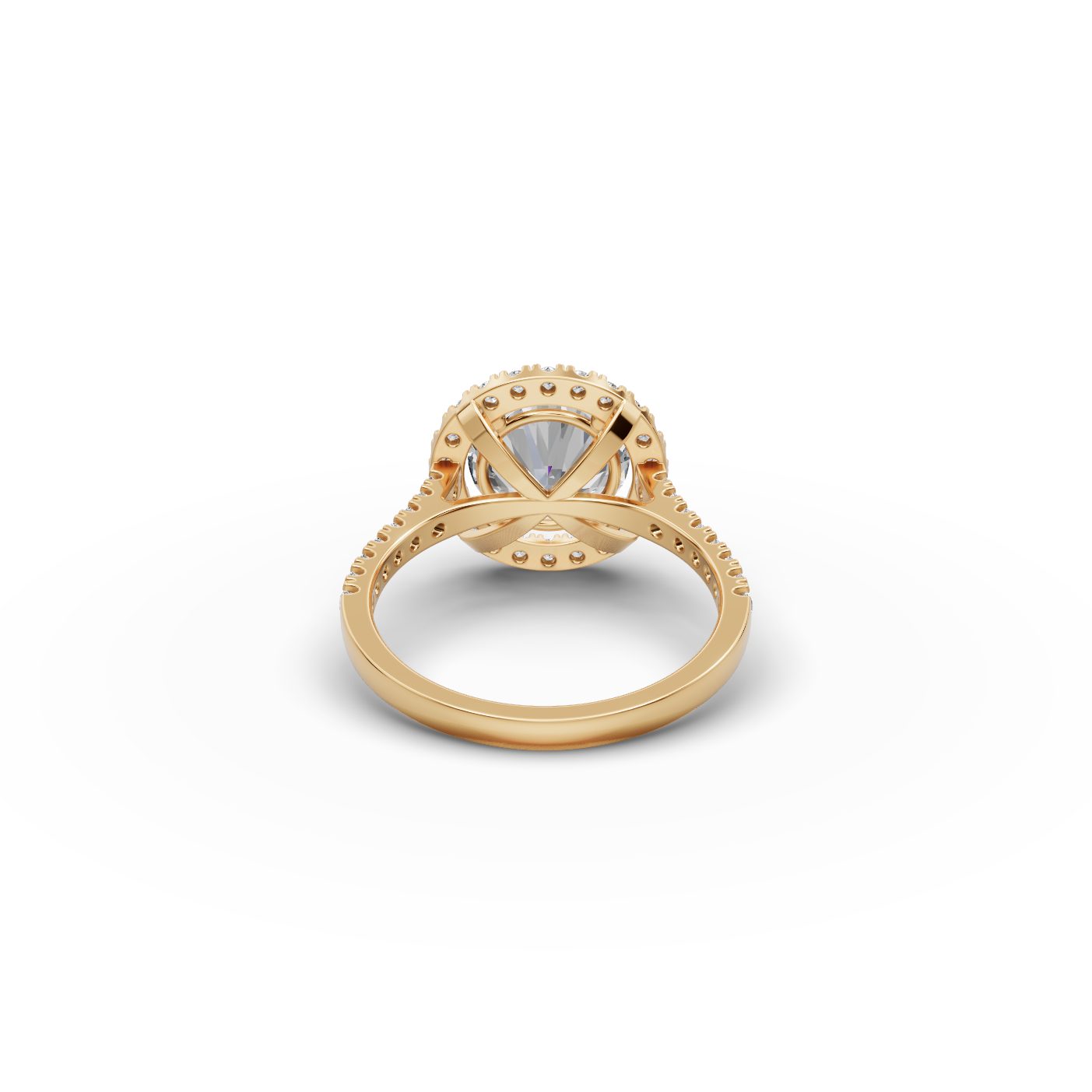 Luminous Promise Round Lab-Grown Diamond Halo Ring in yellow gold
