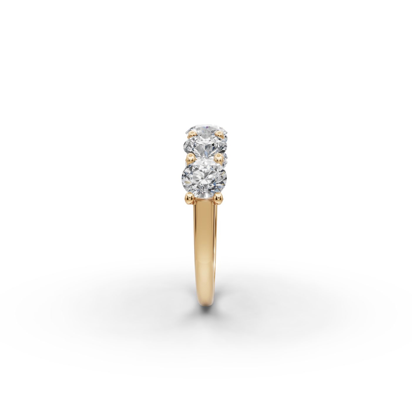 Luminous Light Round Lab-Grown Diamond Five Stone Ring in yellow gold