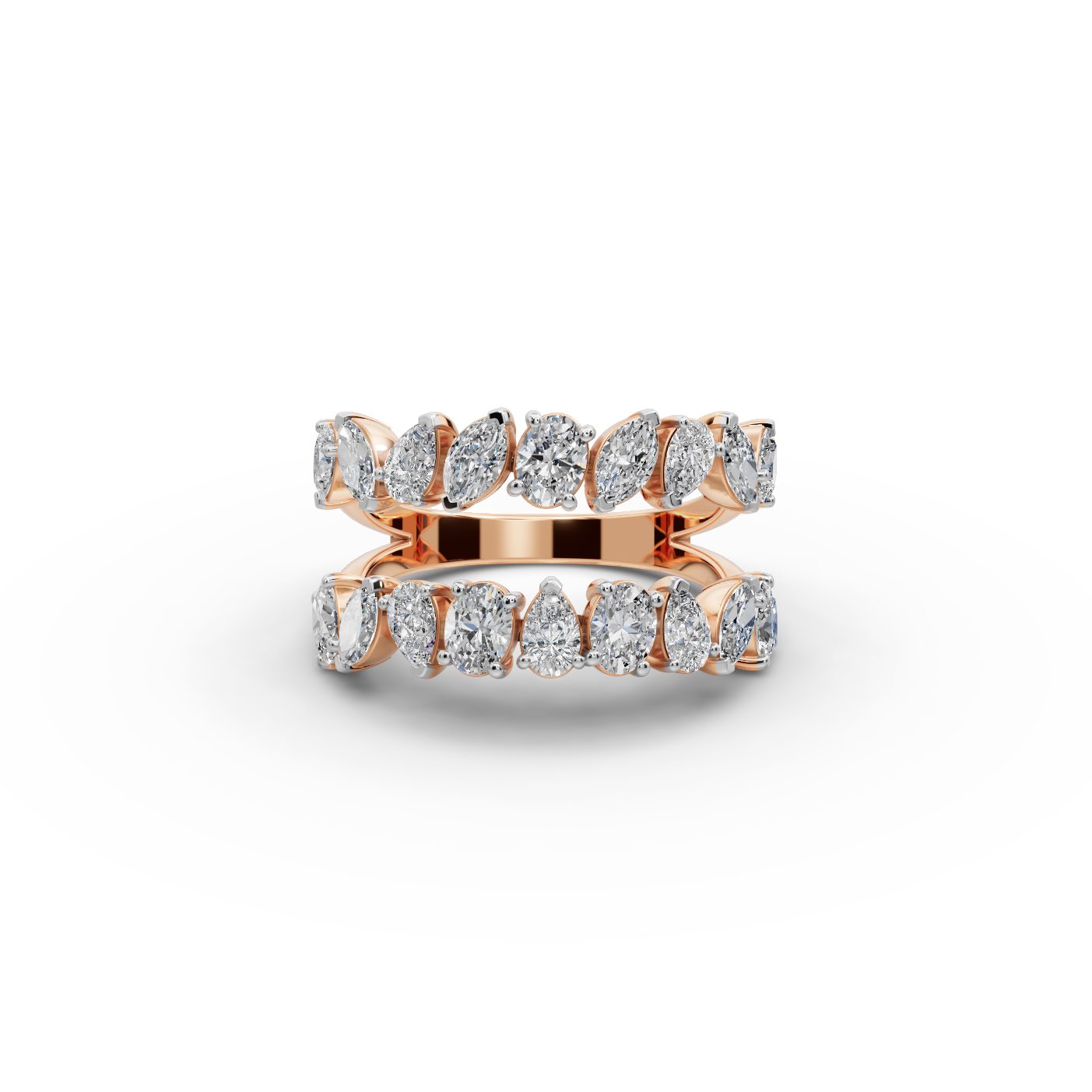 Everlasting Promise Oval Lab-Grown Diamond Bands Ring in rose gold