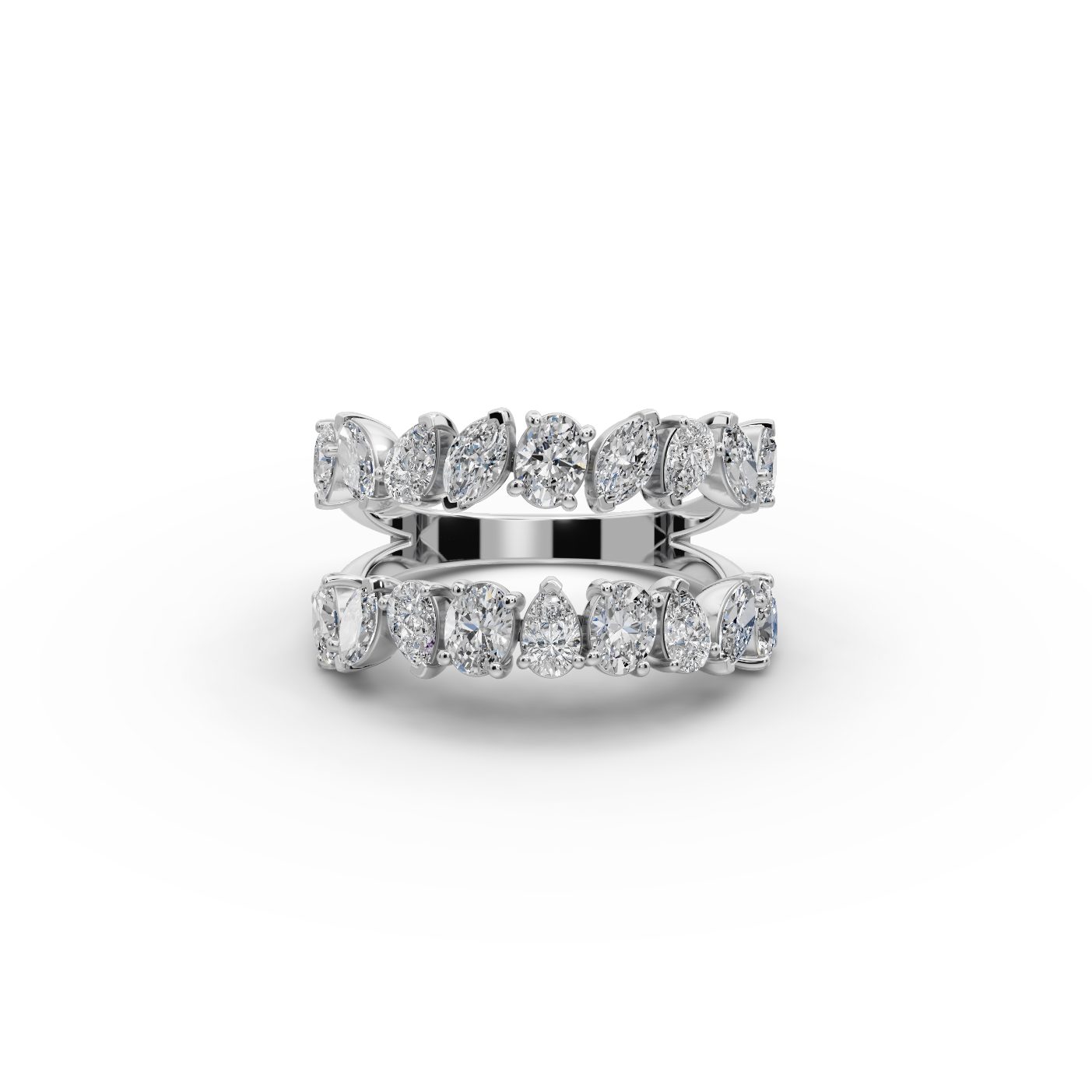 Everlasting Promise Oval Lab-Grown Diamond Bands Ring in white gold