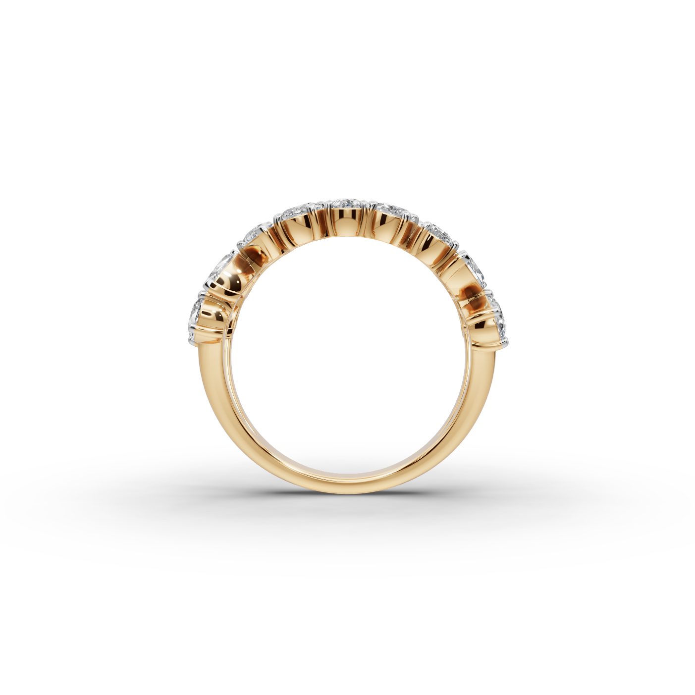 Everlasting Promise Oval Lab-Grown Diamond Bands Ring in yellow gold