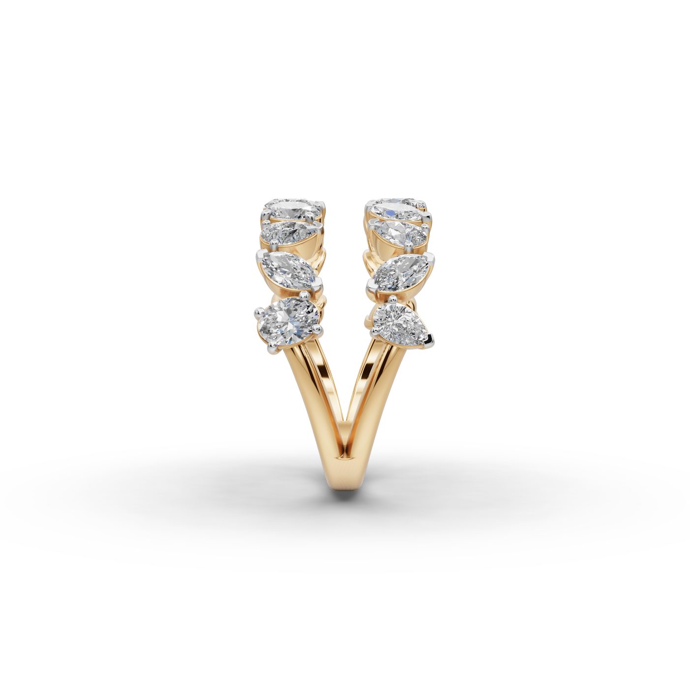 Everlasting Promise Oval Lab-Grown Diamond Bands Ring in yellow gold