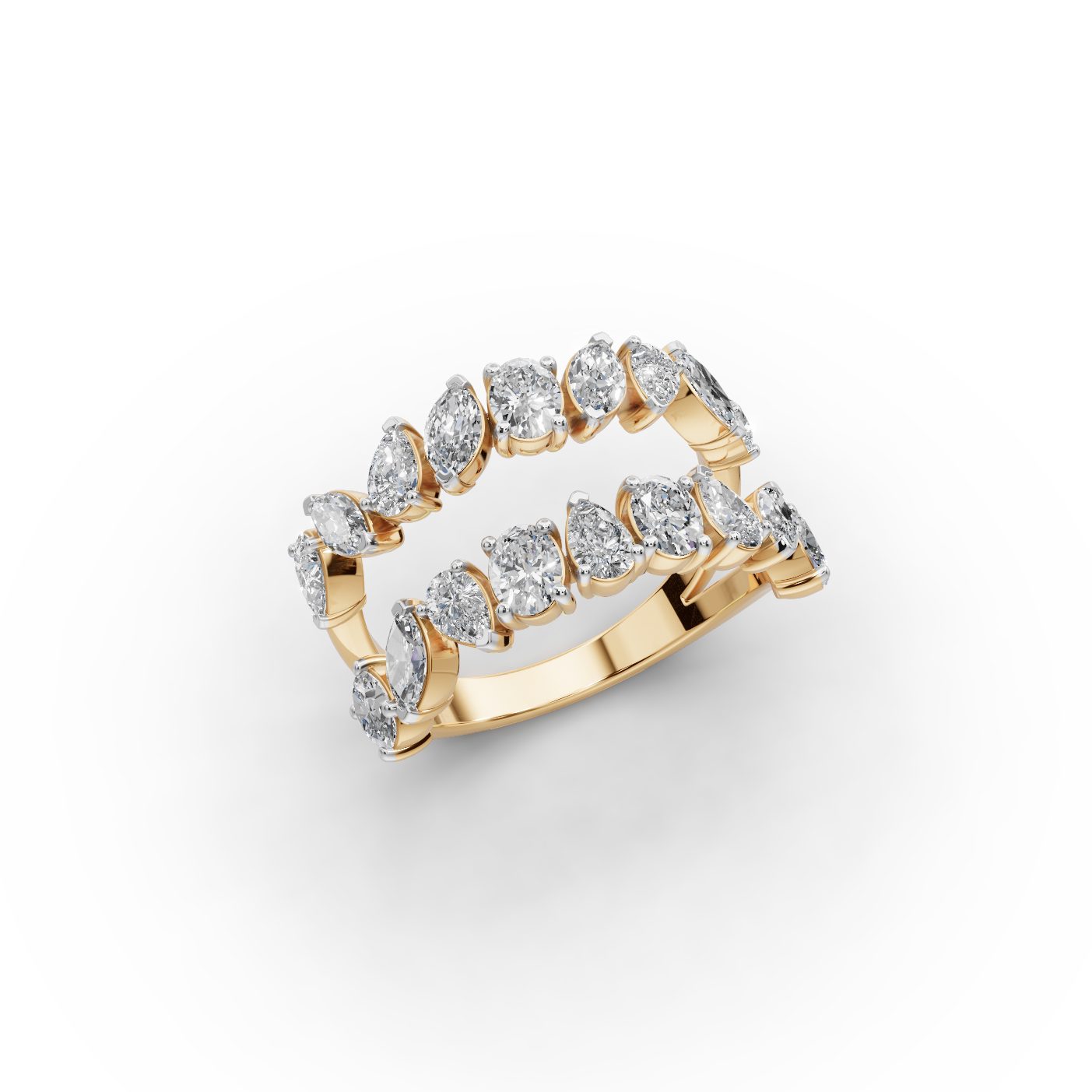 Everlasting Promise Oval Lab-Grown Diamond Bands Ring in yellow gold