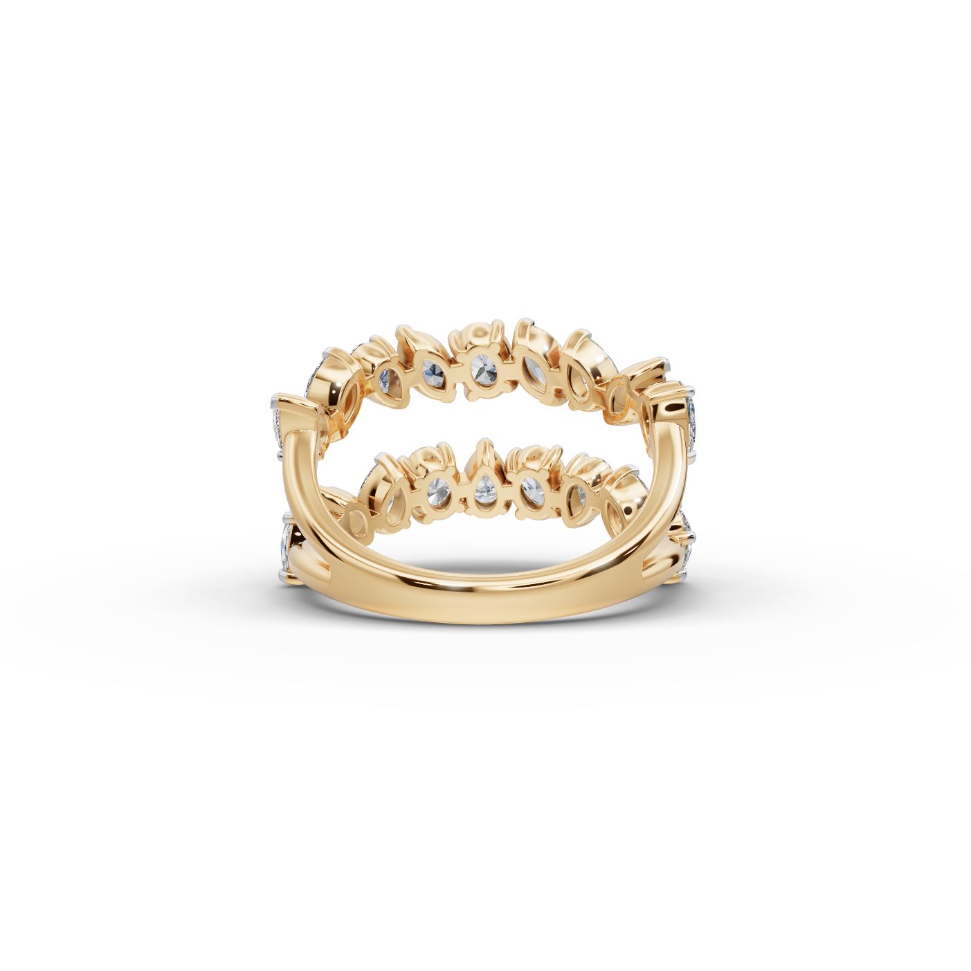 Everlasting Promise Oval Lab-Grown Diamond Bands Ring in yellow gold