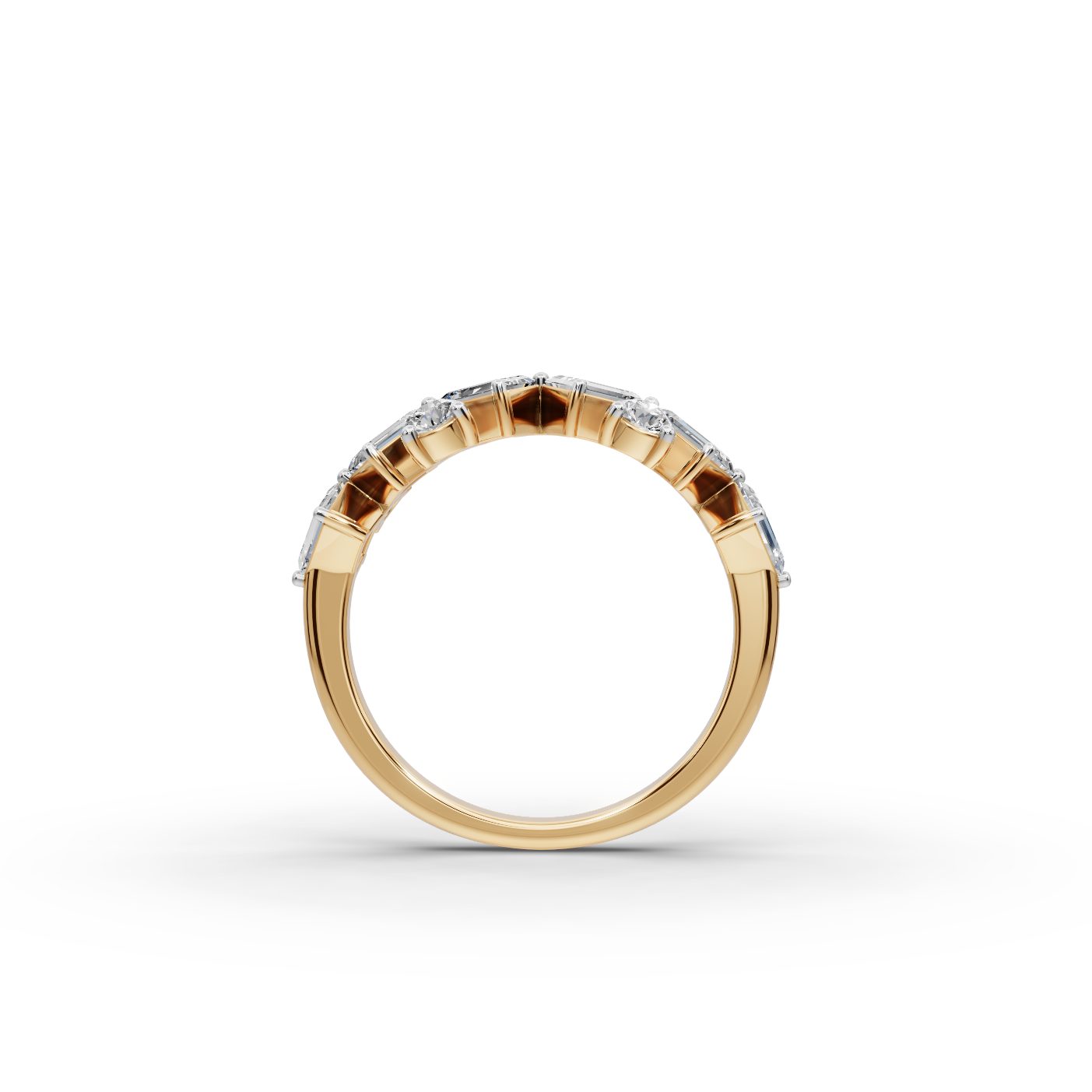 Eternal Muse Emerald Lab-Grown Diamond Bands Ring in yellow gold