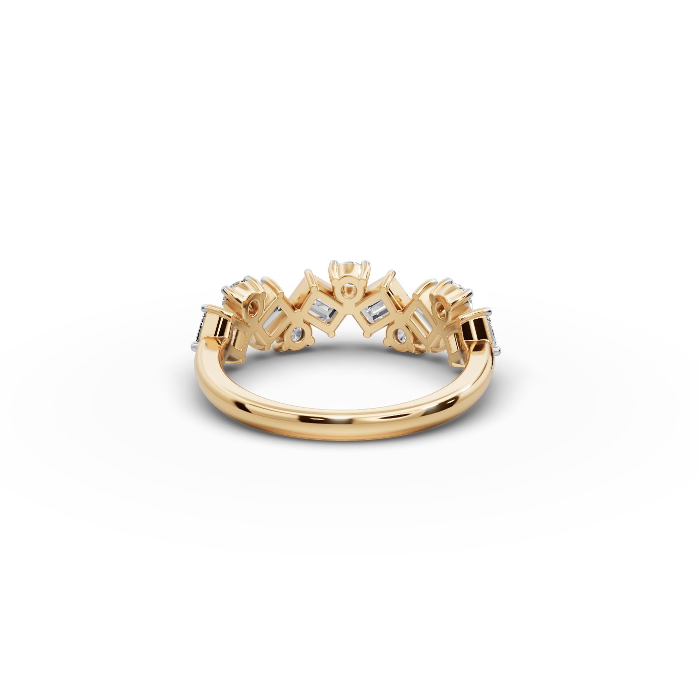 Eternal Muse Emerald Lab-Grown Diamond Bands Ring in yellow gold