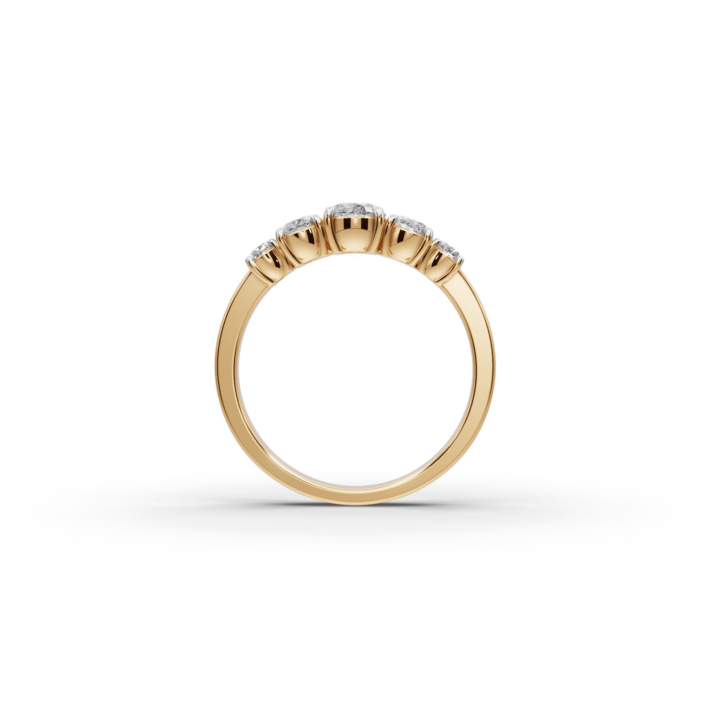 Timeless Promise Oval Lab-Grown Diamond Five Stone Ring in yellow gold