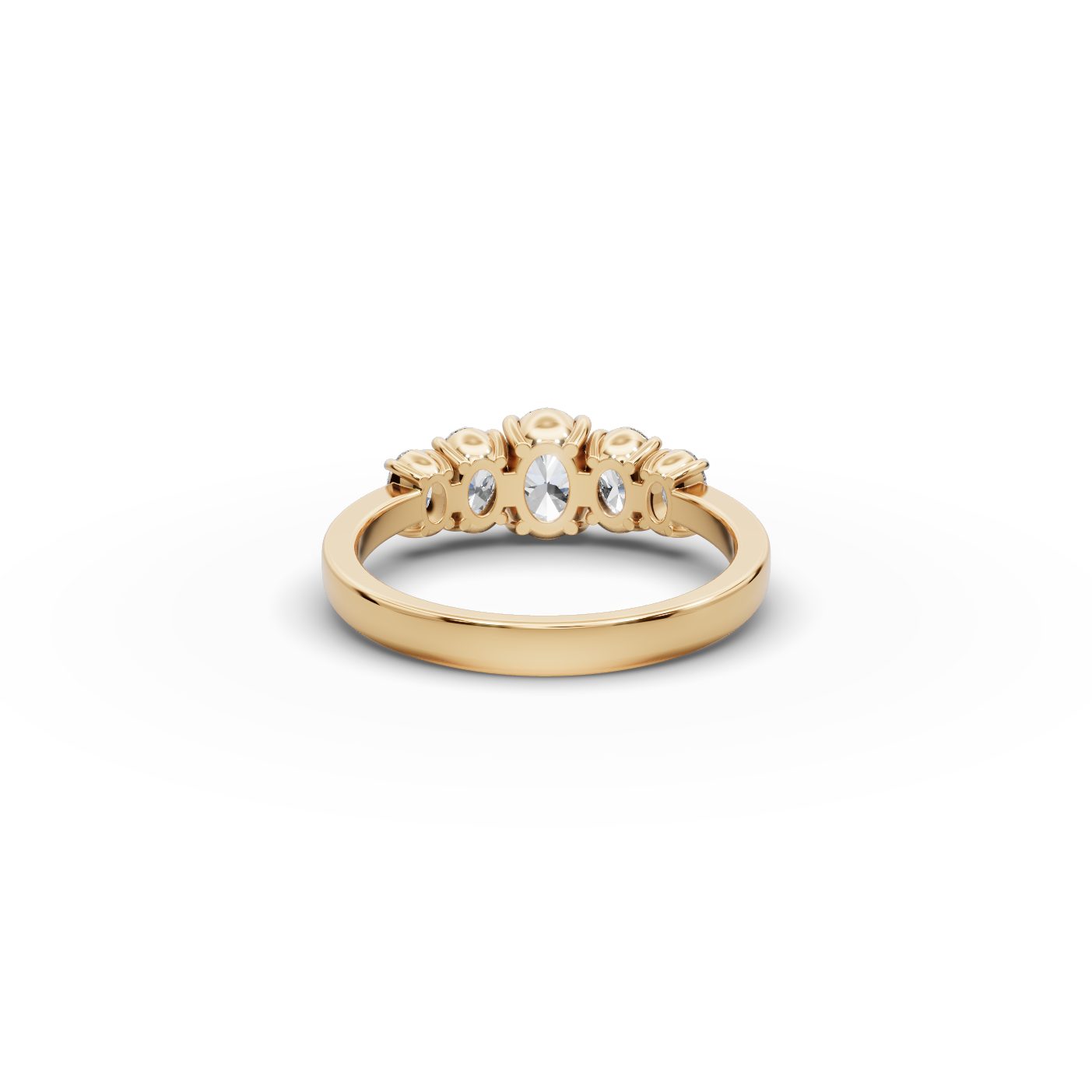 Timeless Promise Oval Lab-Grown Diamond Five Stone Ring in yellow gold