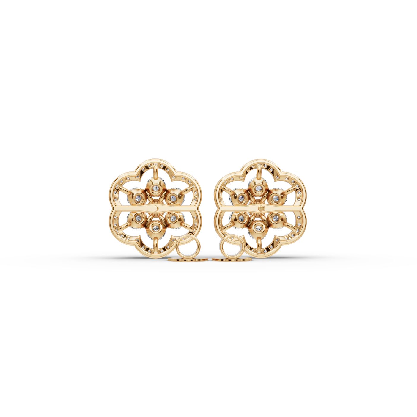 Majestic Sparkle Round Lab-Grown Diamond Studs Earring in yellow gold