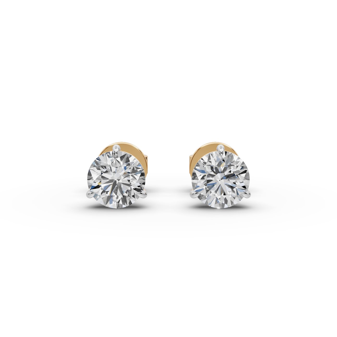 Pristine Promise Round Lab-Grown Diamond Studs Earring in yellow gold