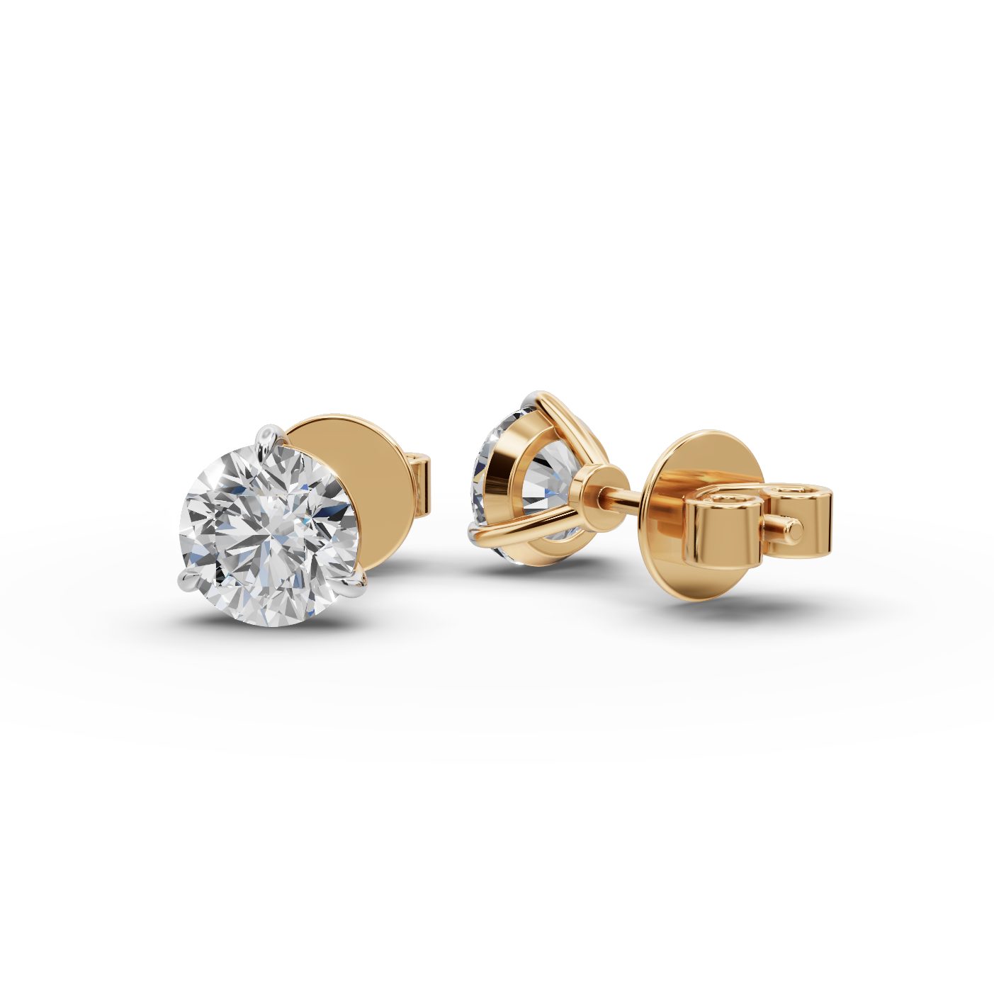 Pristine Promise Round Lab-Grown Diamond Studs Earring in yellow gold