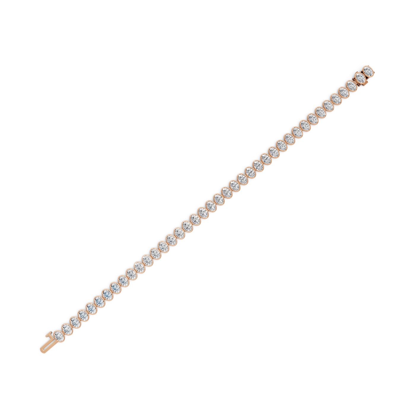 Majestic Promise Oval Laboratory-Grown Diamond Tennis Bracelet in rose gold