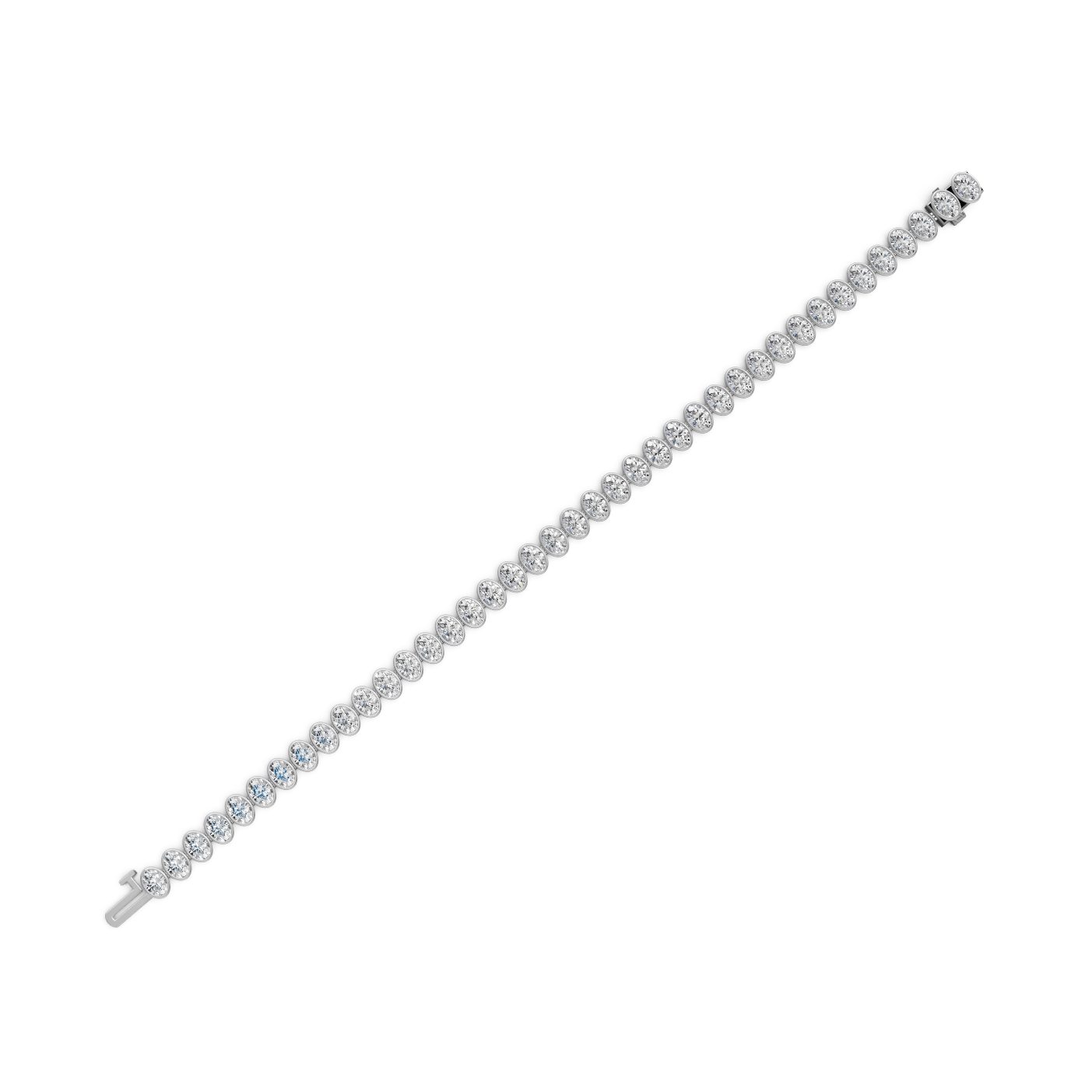 Majestic Promise Oval Laboratory-Grown Diamond Tennis Bracelet in white gold