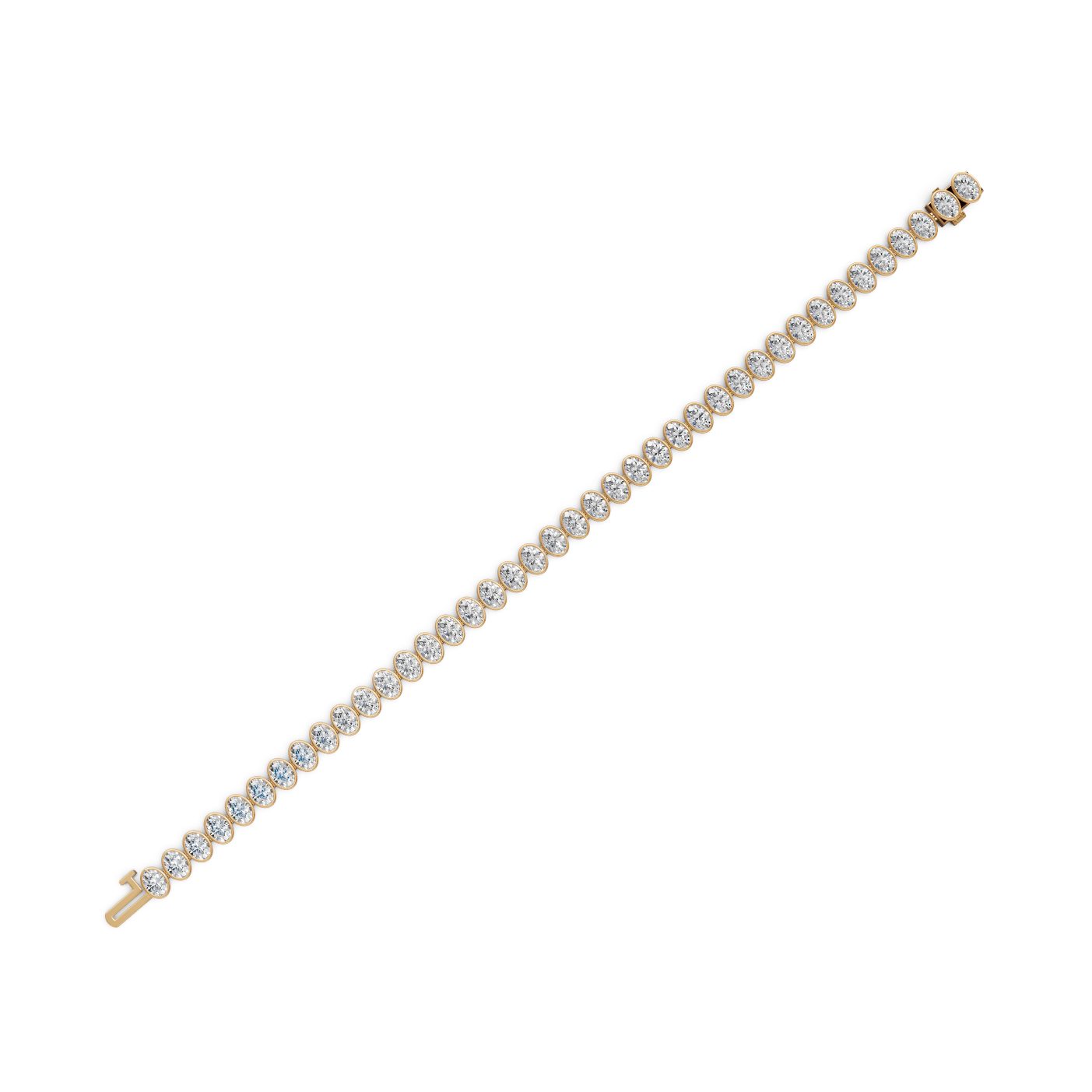 Majestic Promise Oval Lab-Grown Diamond Tennis Bracelet in yellow gold
