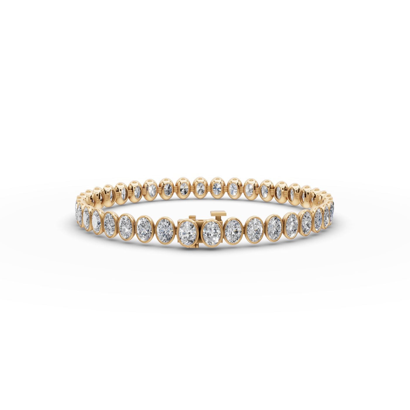 Majestic Promise Oval Lab-Grown Diamond Tennis Bracelet in yellow gold