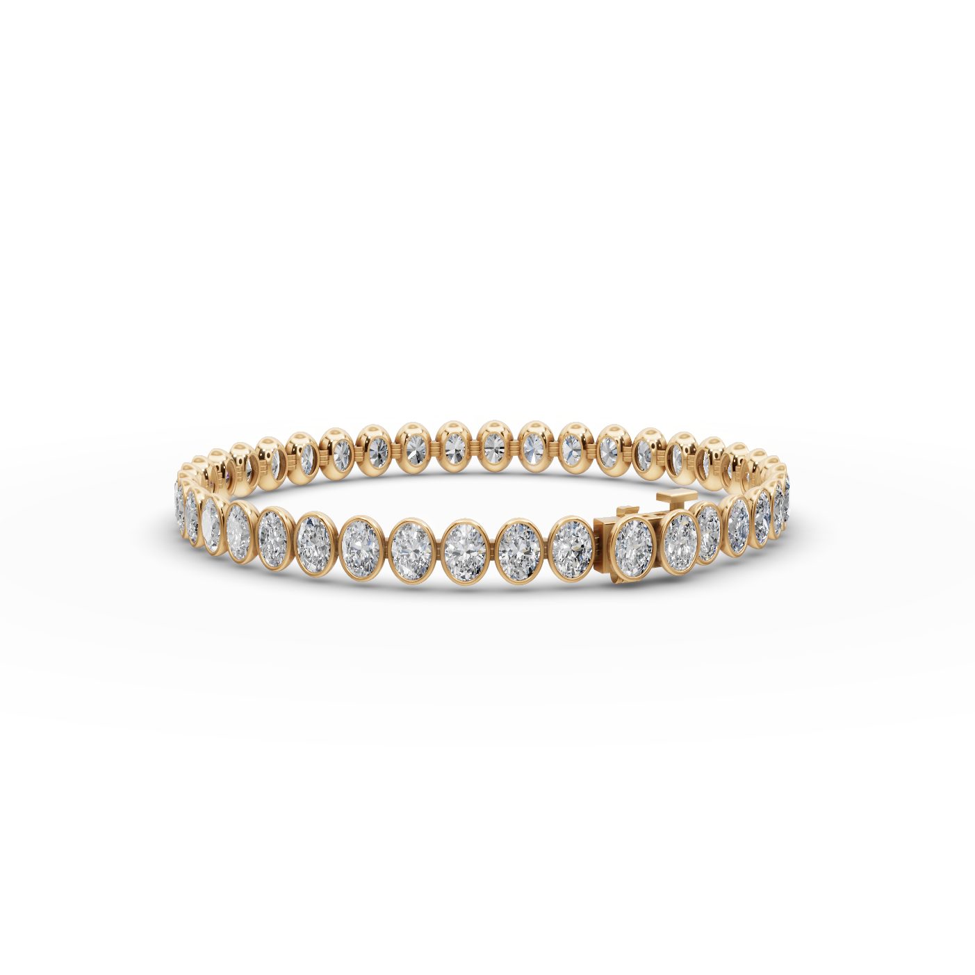 Majestic Promise Oval Lab-Grown Diamond Tennis Bracelet in yellow gold