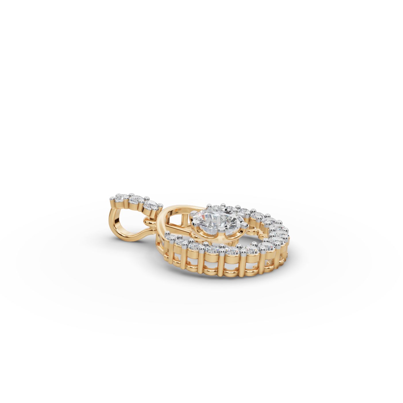 Royal Whisper Round Lab-Grown Diamond Solitaire Pendant in yellow gold