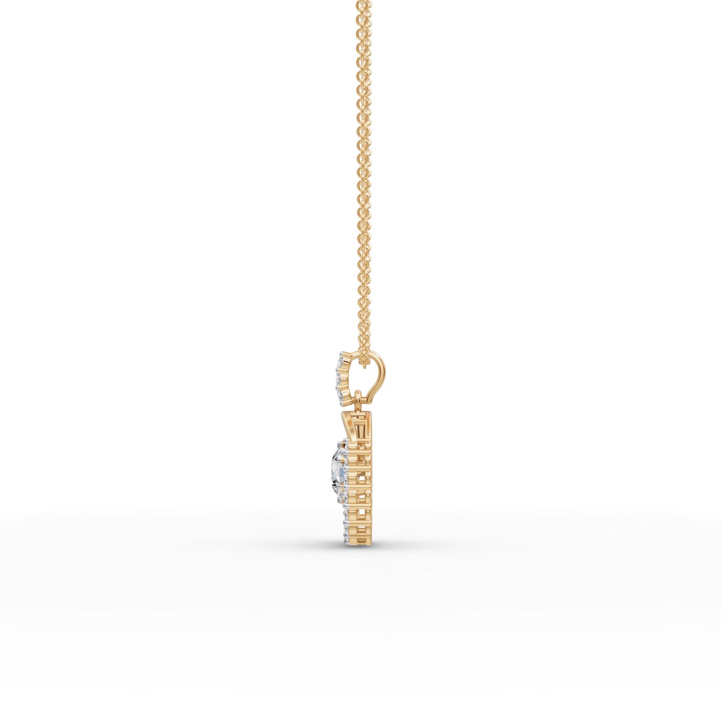 Royal Whisper Round Lab-Grown Diamond Solitaire Pendant in yellow gold