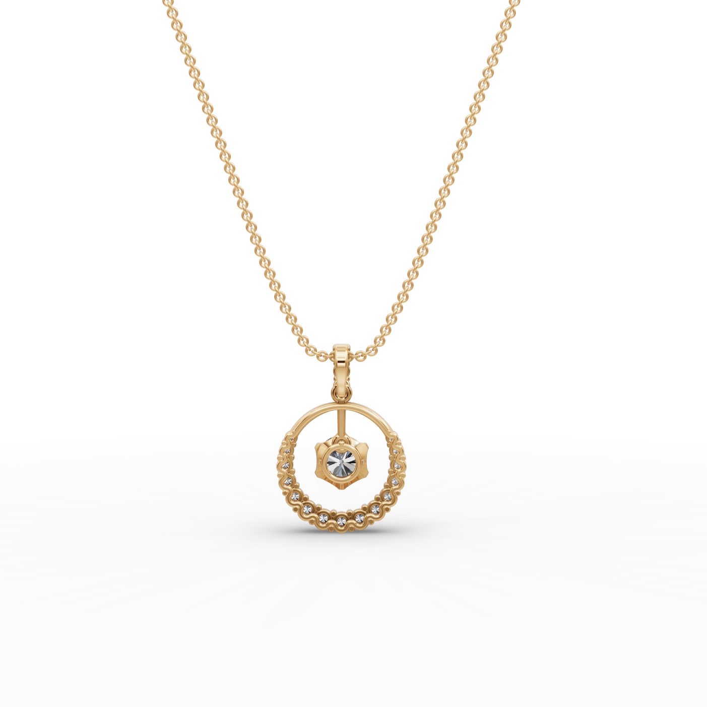 Royal Whisper Round Lab-Grown Diamond Solitaire Pendant in yellow gold