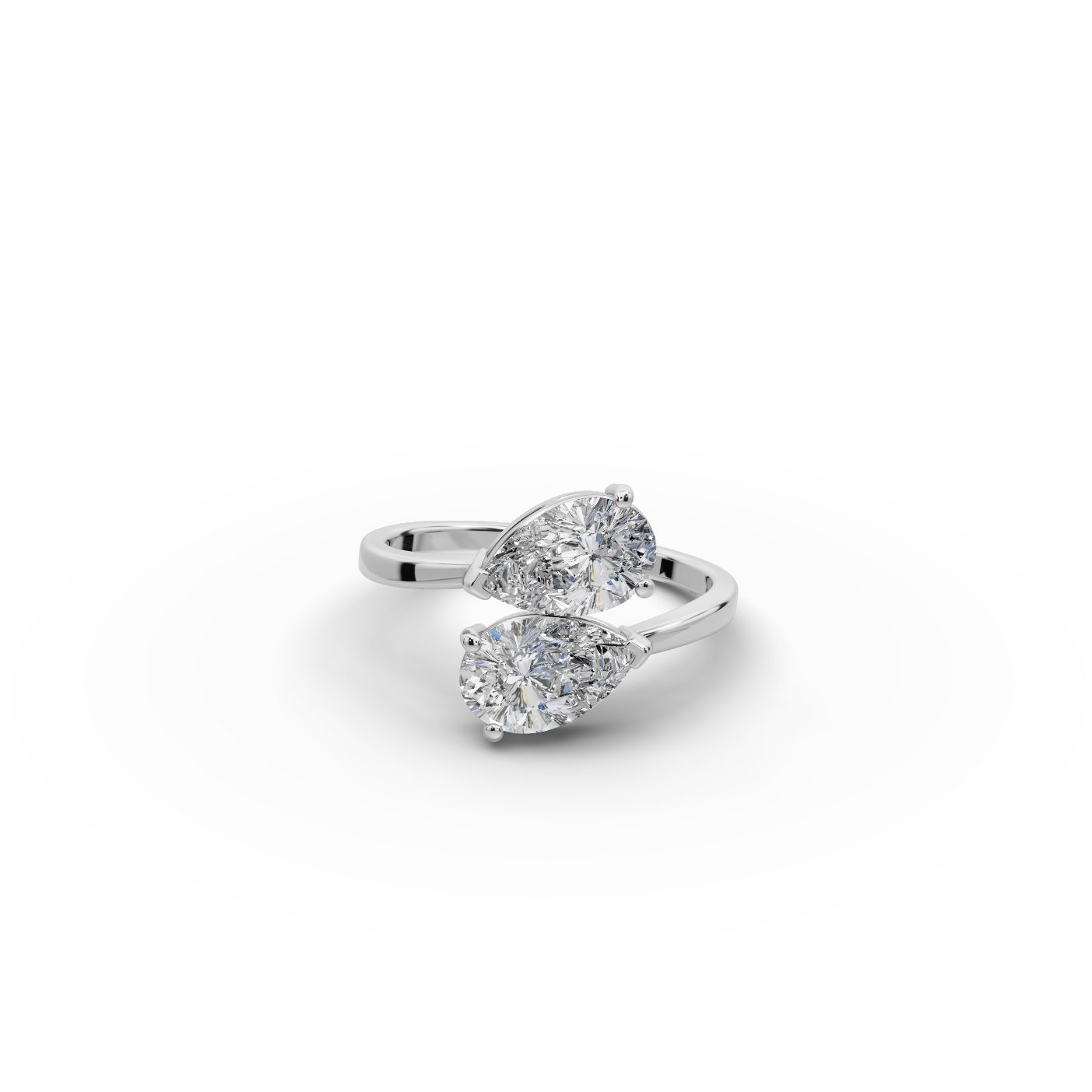 Majestic Reverie Pear Lab-Grown Diamond Two Stone Toi Et Moi in white gold