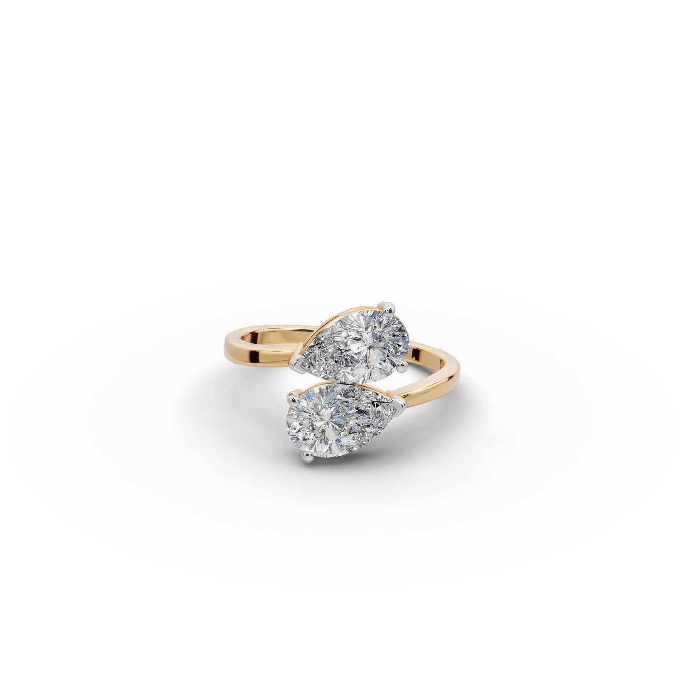 Majestic Reverie Pear Lab-Grown Diamond Two Stone Toi Et Moi in yellow gold, set with lab-grown diamonds