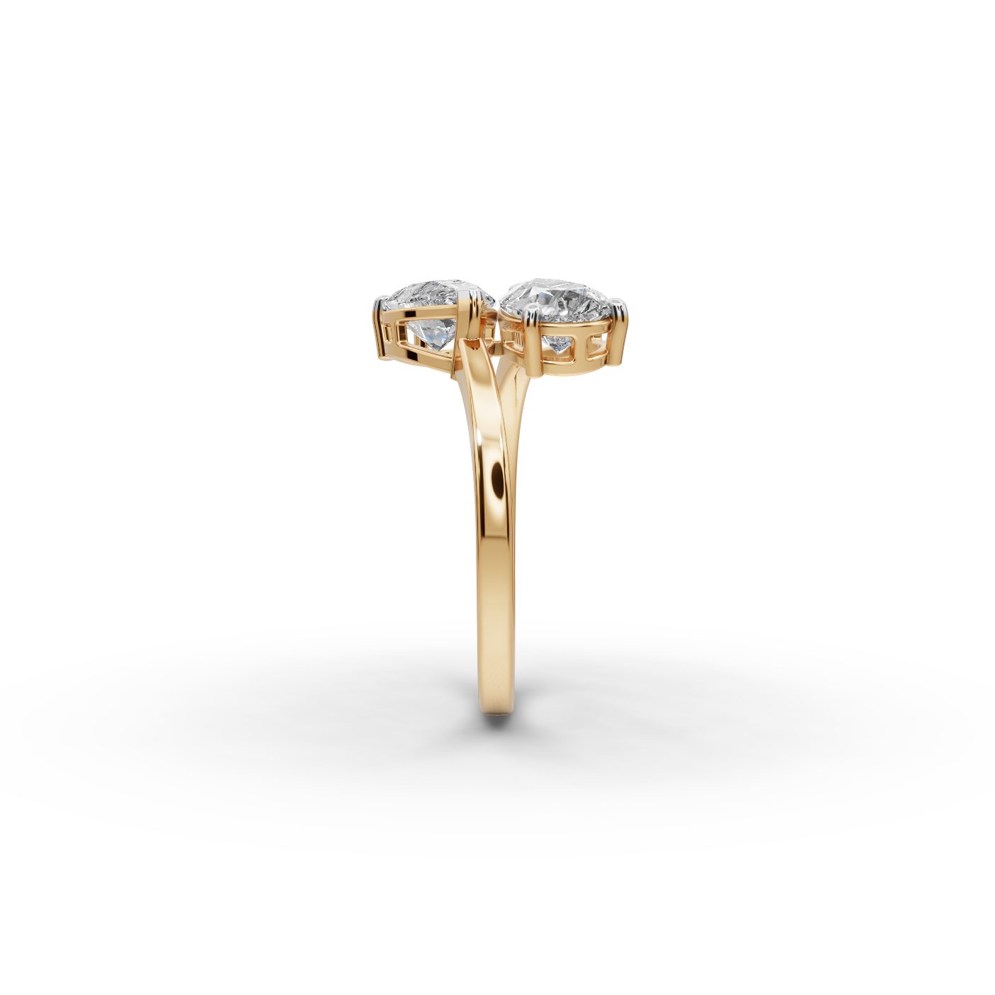 Majestic Reverie Pear Lab-Grown Diamond Two Stone Toi Et Moi in yellow gold