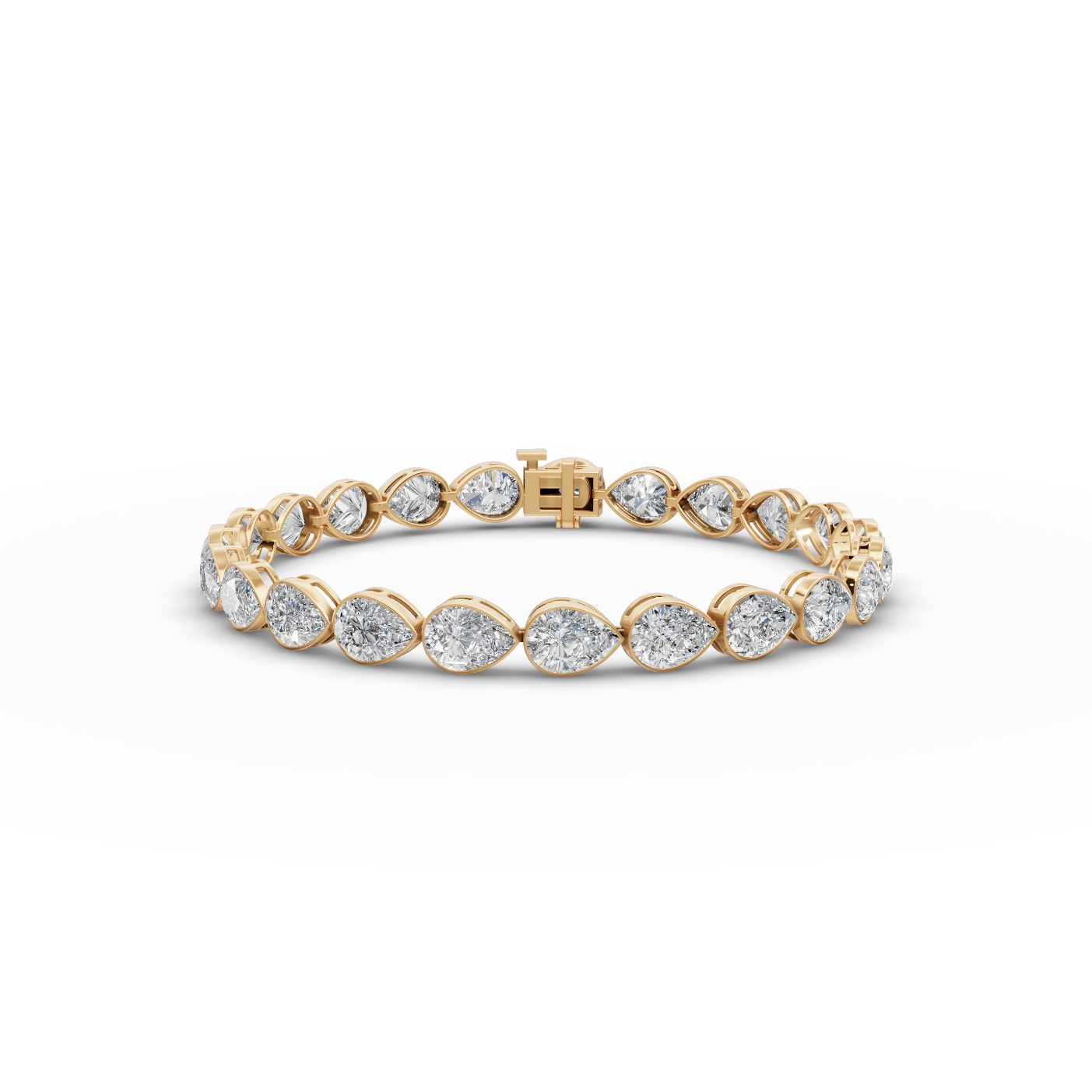 Eternal Glow Pear Lab-Grown Diamond Tennis Bracelet in yellow gold, set with lab-grown diamonds