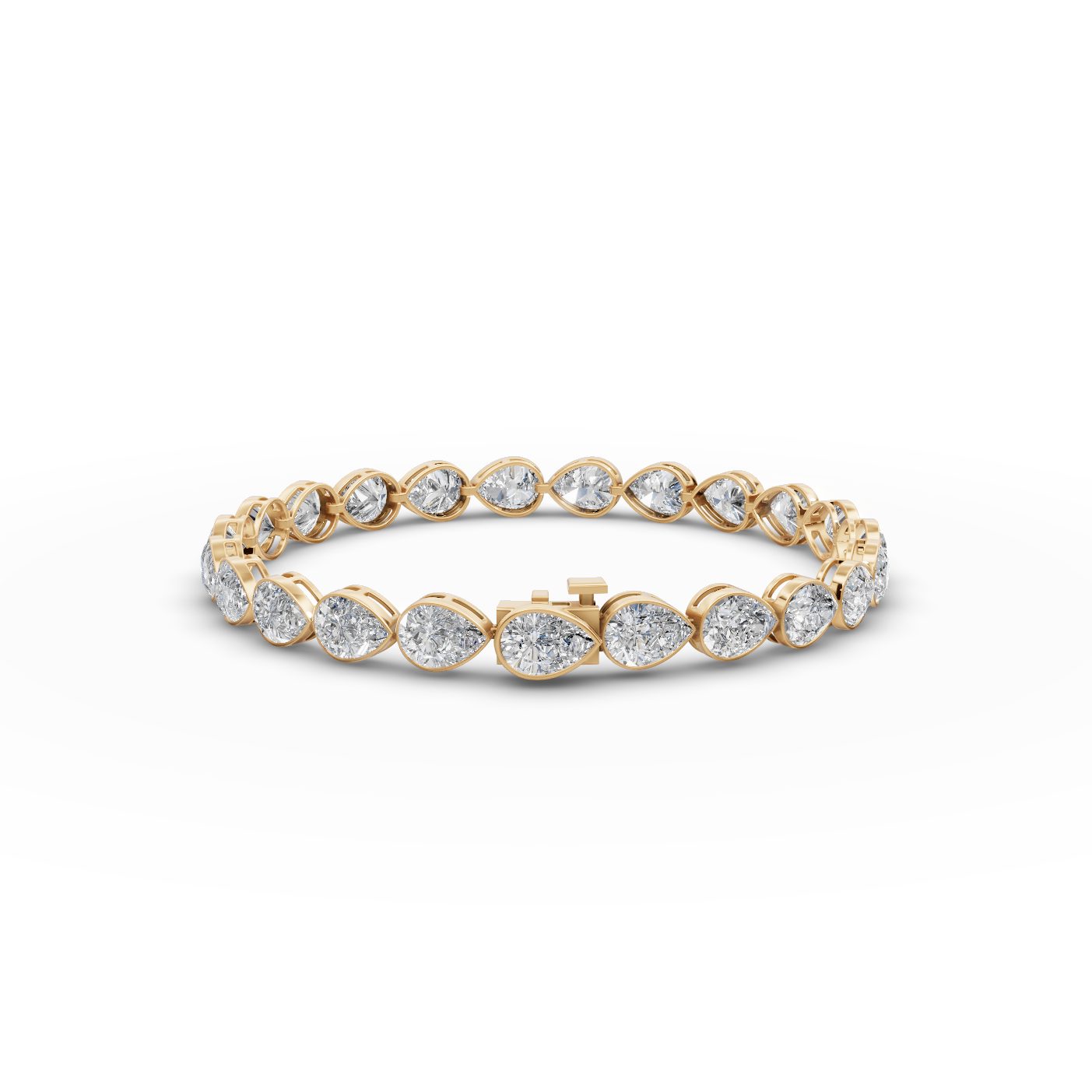 Eternal Glow Pear Lab-Grown Diamond Tennis Bracelet in yellow gold