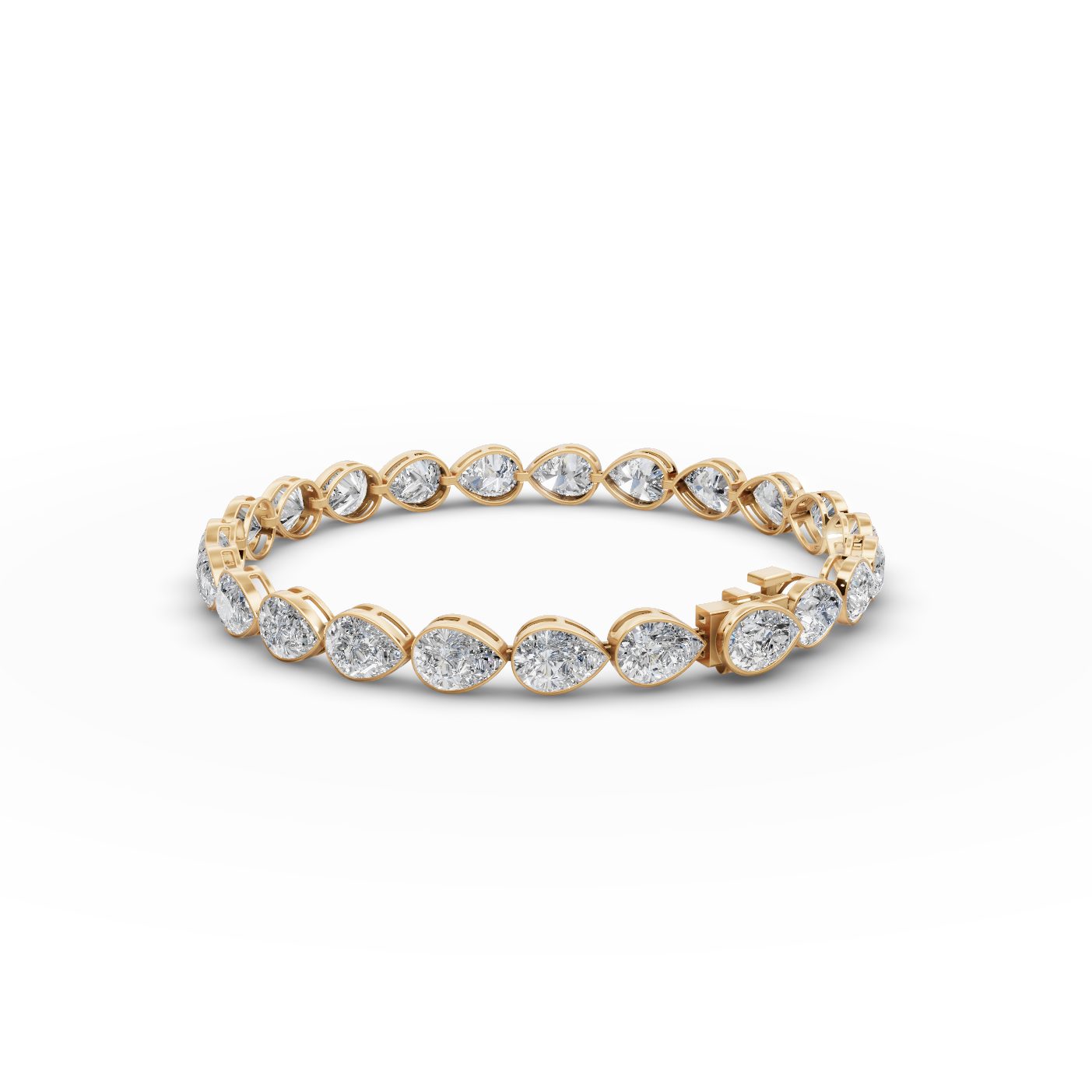 Eternal Glow Pear Lab-Grown Diamond Tennis Bracelet in yellow gold