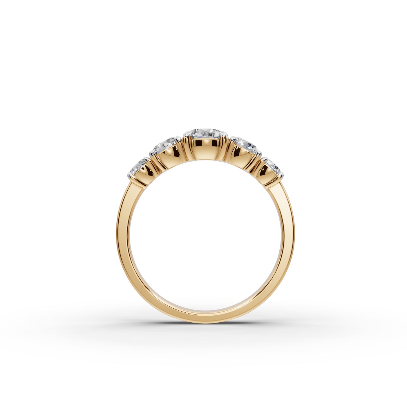 Morning Bloom Round Lab-Grown Diamond Five Stone Ring in yellow gold