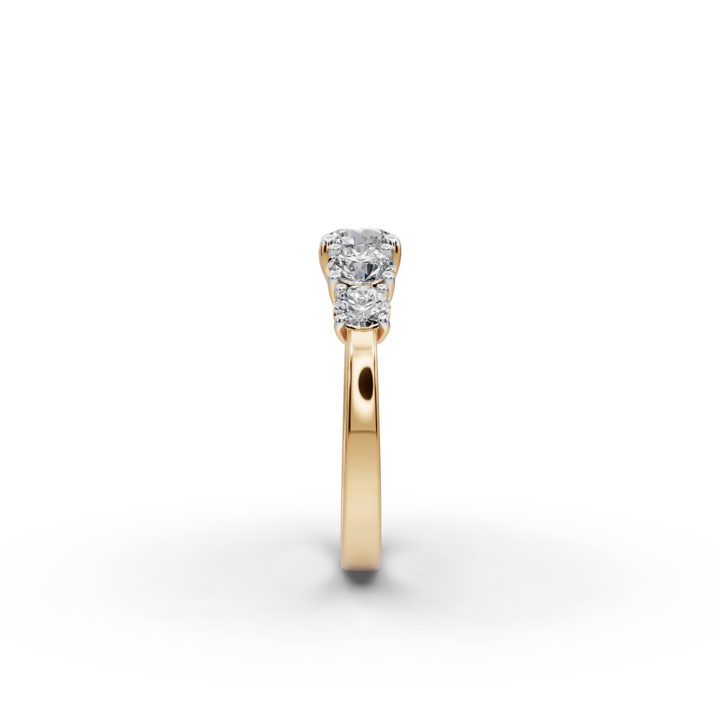 Morning Bloom Round Lab-Grown Diamond Five Stone Ring in yellow gold