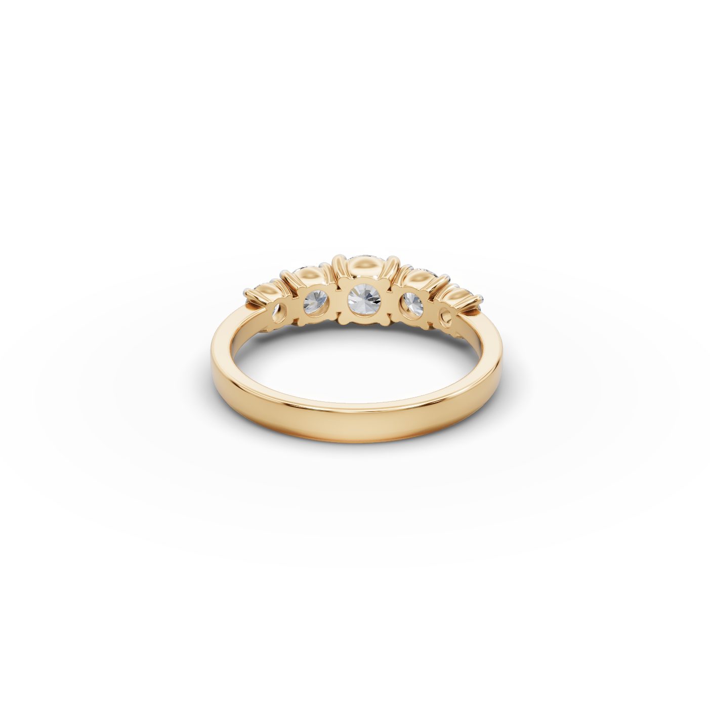 Morning Bloom Round Lab-Grown Diamond Five Stone Ring in yellow gold