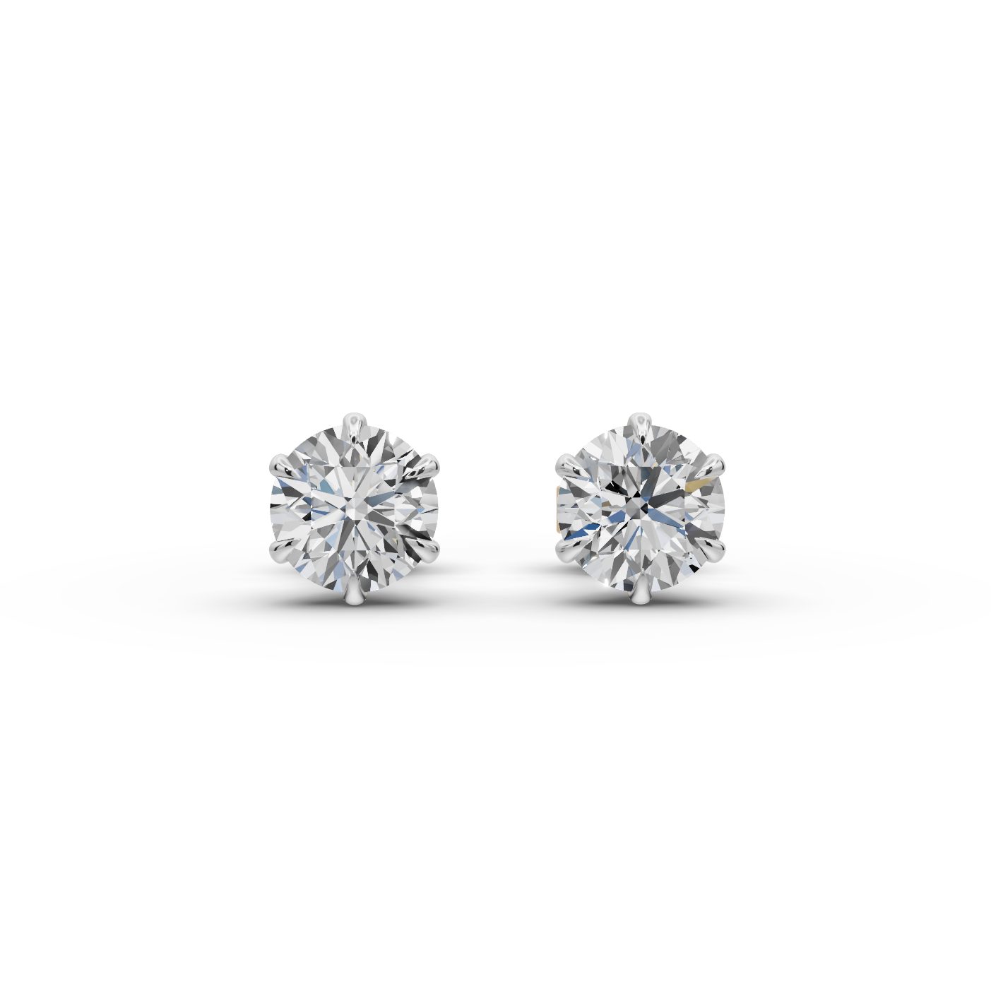 Regal Grace Round Lab-Grown Diamond Studs Earring in yellow gold