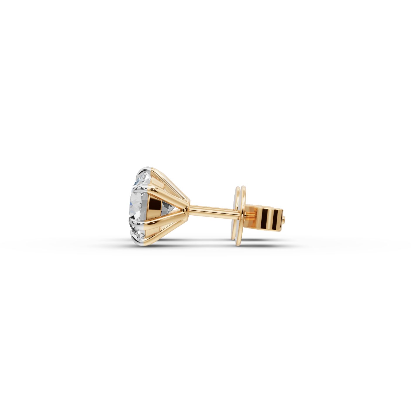 Regal Grace Round Lab-Grown Diamond Studs Earring in yellow gold