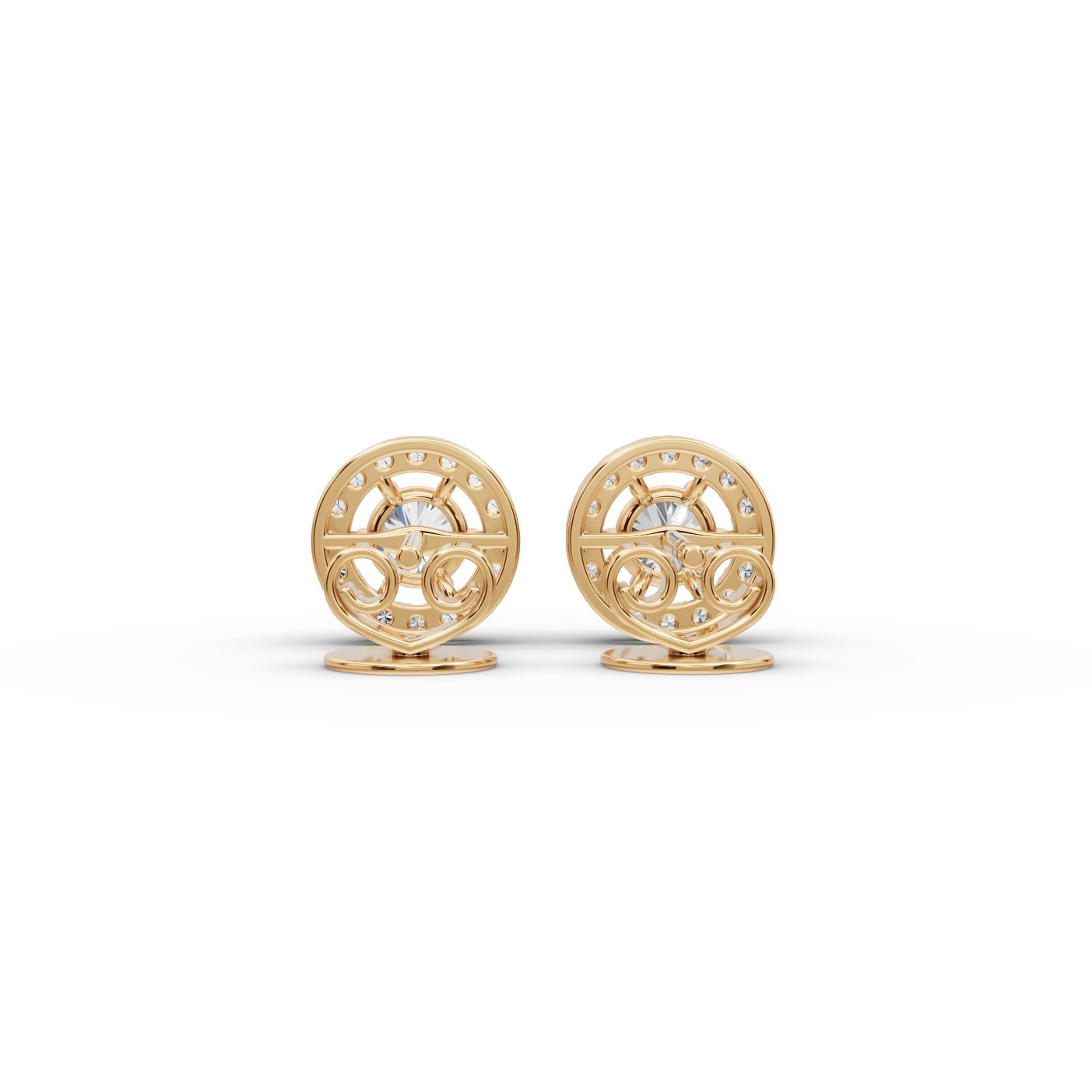 Delicate Muse Round Lab-Grown Diamond Studs Earring in yellow gold