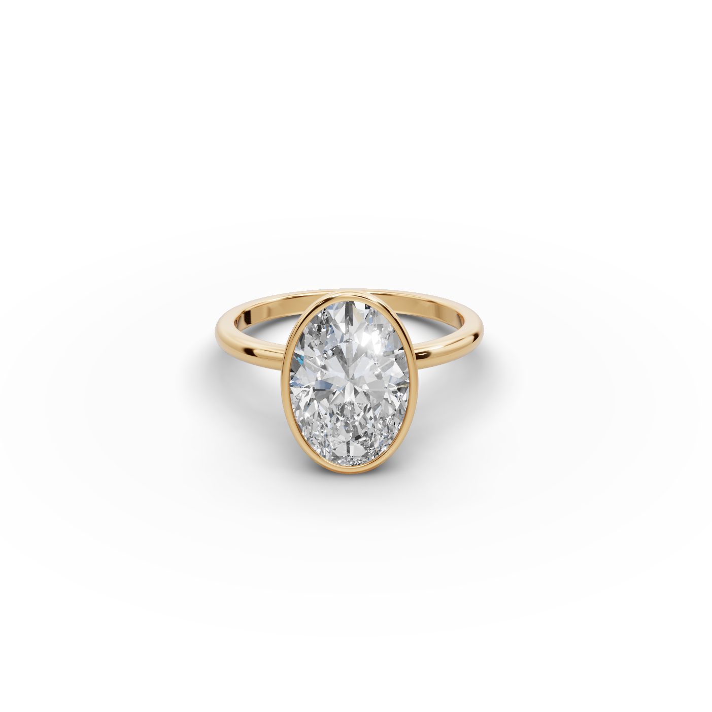 Timeless Muse Oval Lab-Grown Diamond Solitaire Ring in yellow gold, set with lab-grown diamonds